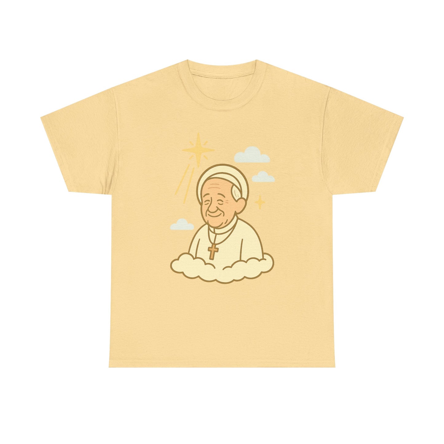 El Papa Francisco celestial en estilo de caricatura | Ilustración de tributo a la nube flotante