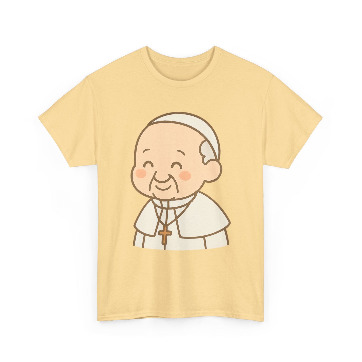 Linda ilustración kawaii del Papa Francisco | Arte transparente en tonos pastel pacíficos
