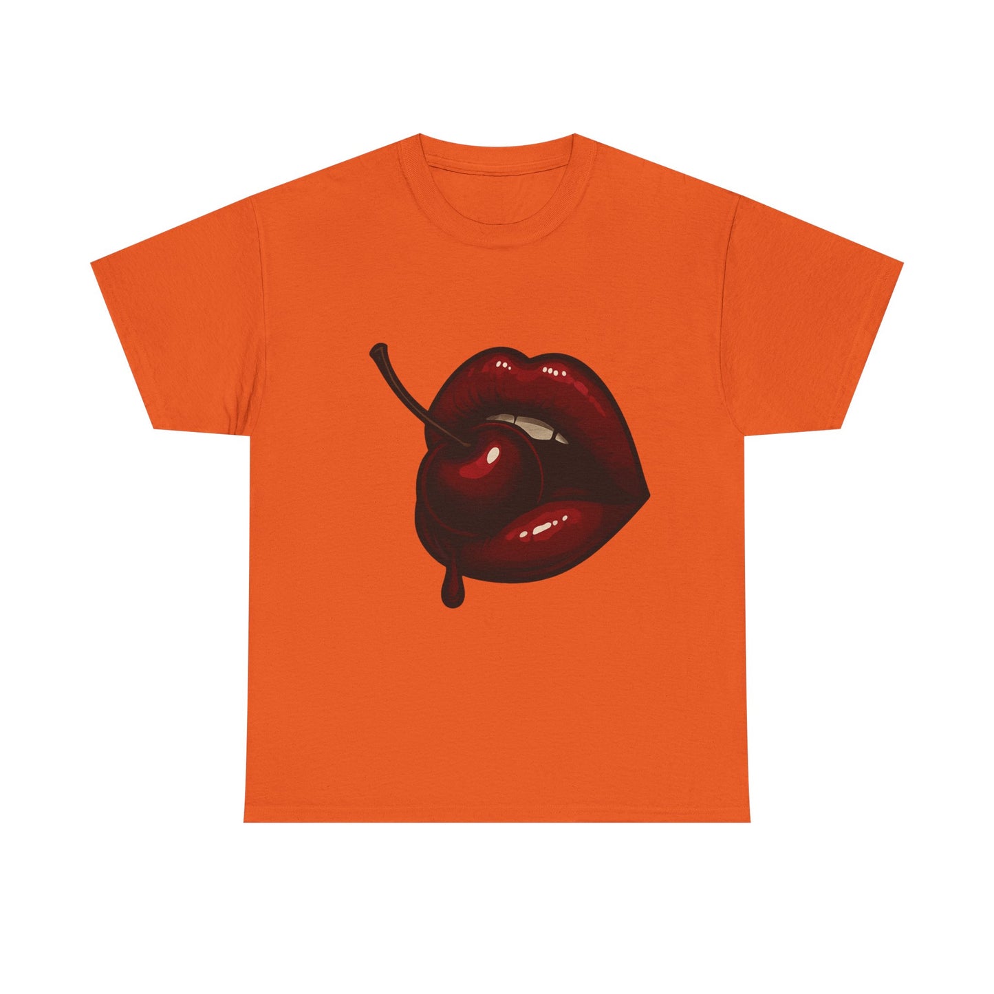Labios de cereza seductores, diseño italiano, arte retro glam, bocado de fruta oscura