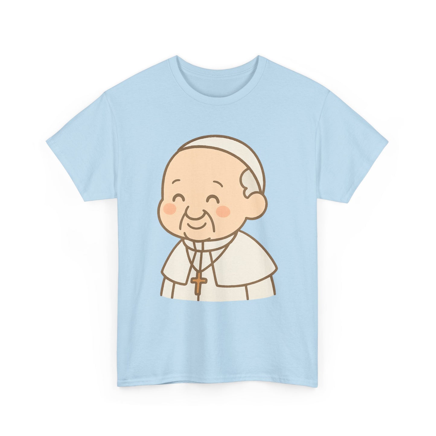 Linda ilustración kawaii del Papa Francisco | Arte transparente en tonos pastel pacíficos