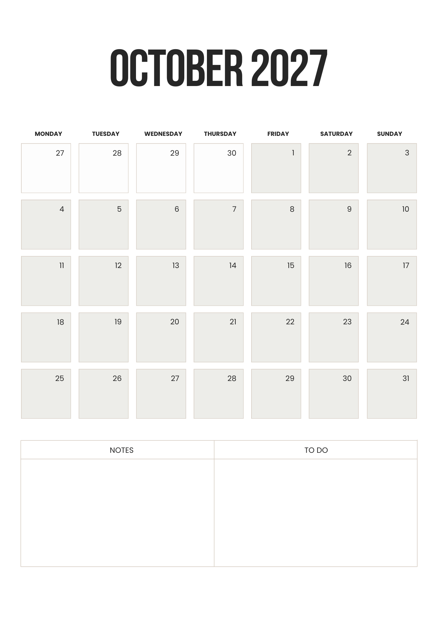 Calendario 2027 imprimible, planificador mensual, semanal y anual, tamaño carta A4, PDF