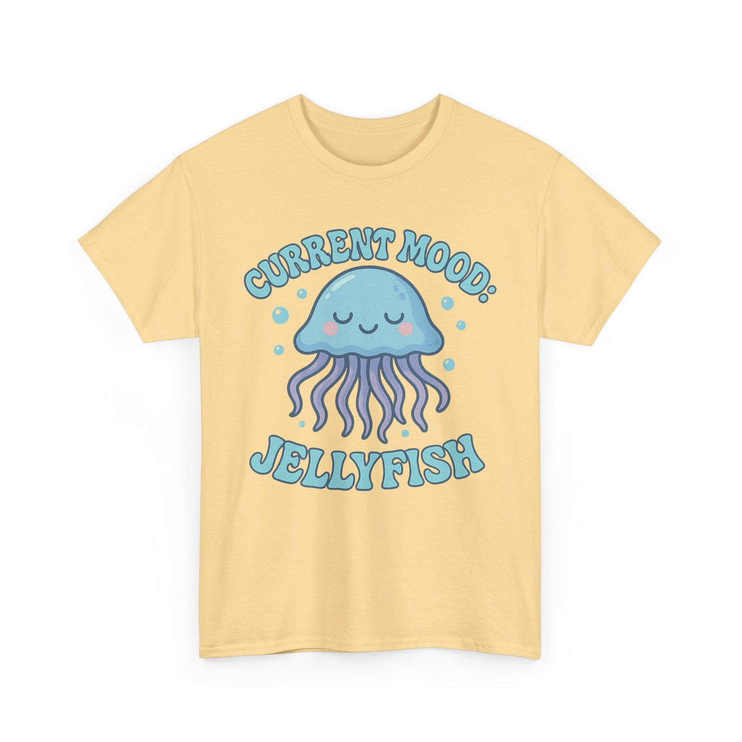 Camiseta de medusas con estado de ánimo actual, lindo diseño de animales marinos en tonos pastel con ambiente oceánico