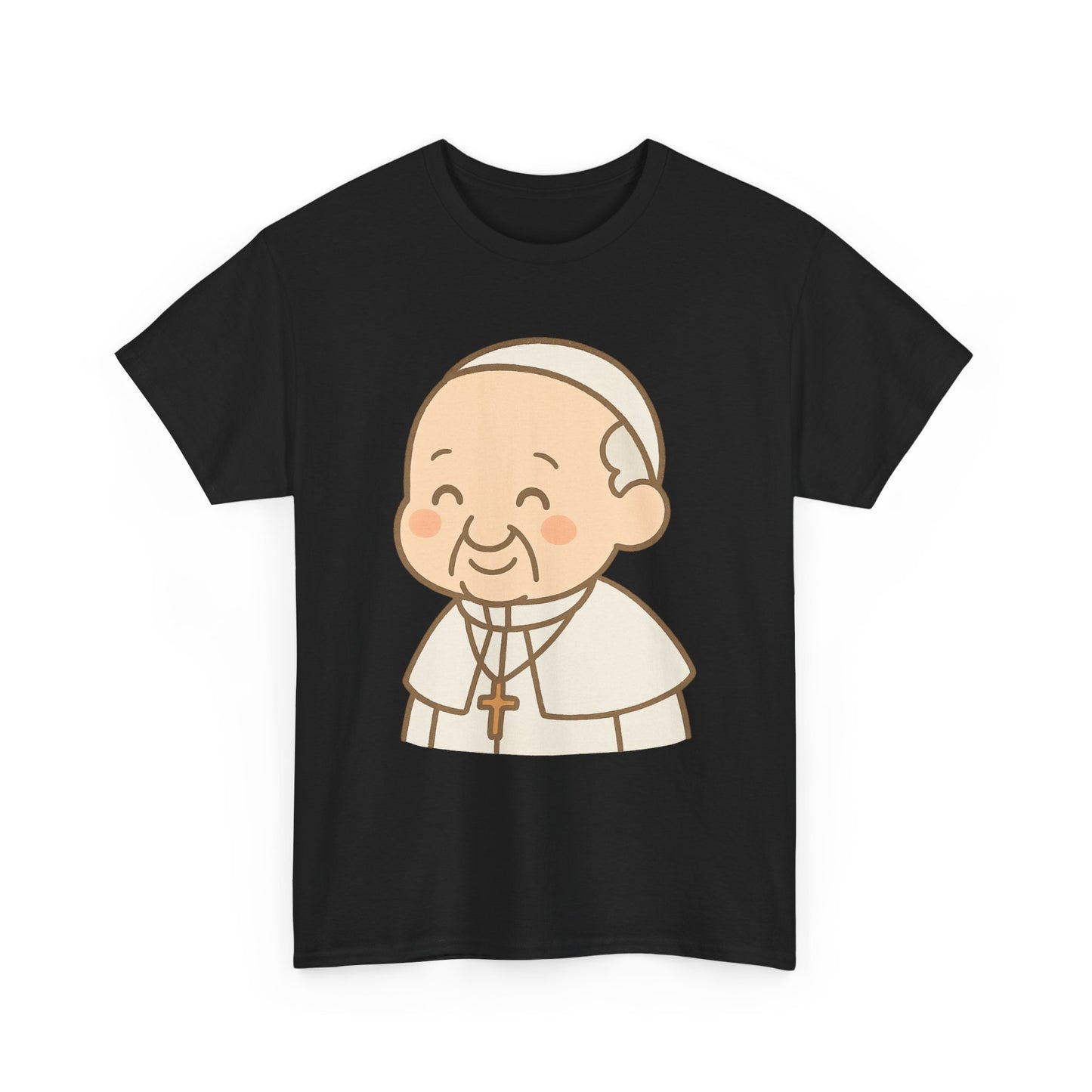 Linda ilustración kawaii del Papa Francisco | Arte transparente en tonos pastel pacíficos