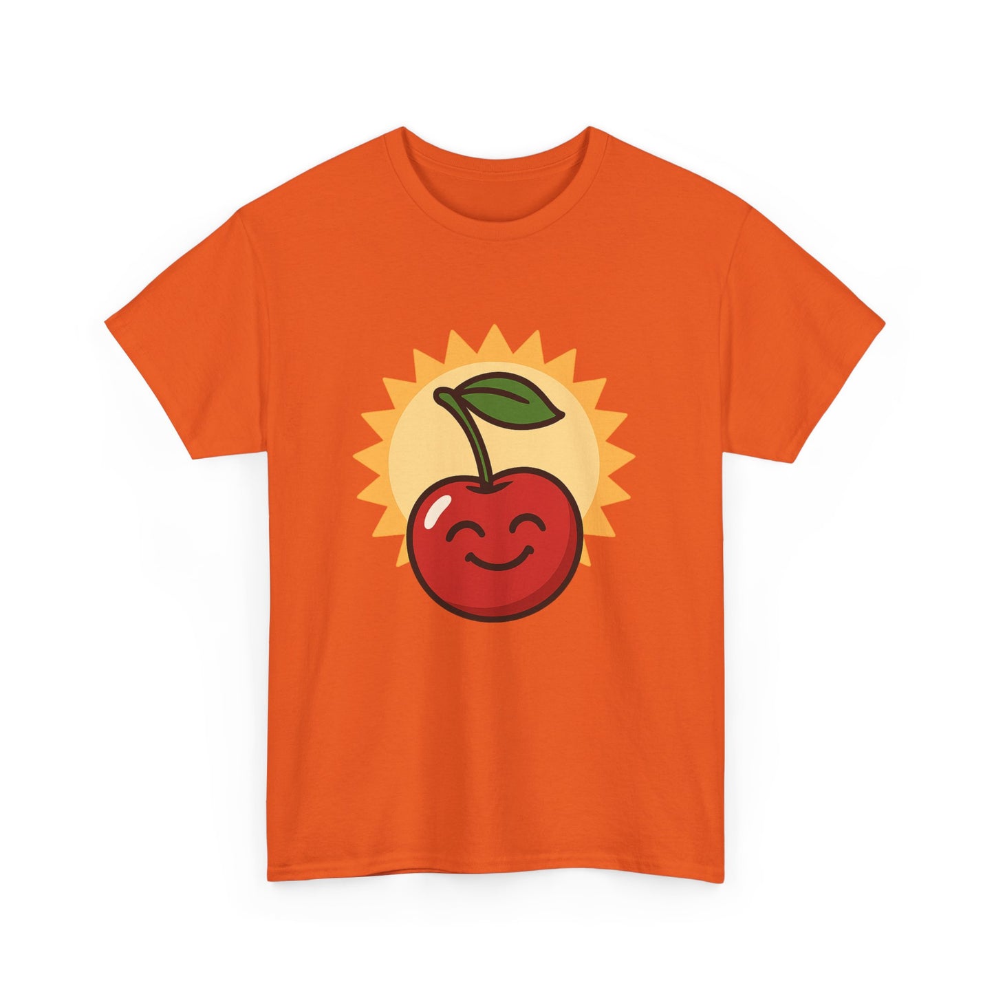 La vida es cereza, dulce arte de diseño italiano, ilustración de cereza feliz con sol