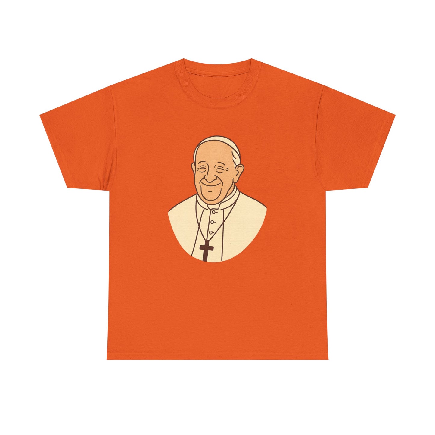 Retrato minimalista kawaii del Papa Francisco | Ilustración transparente de color suave