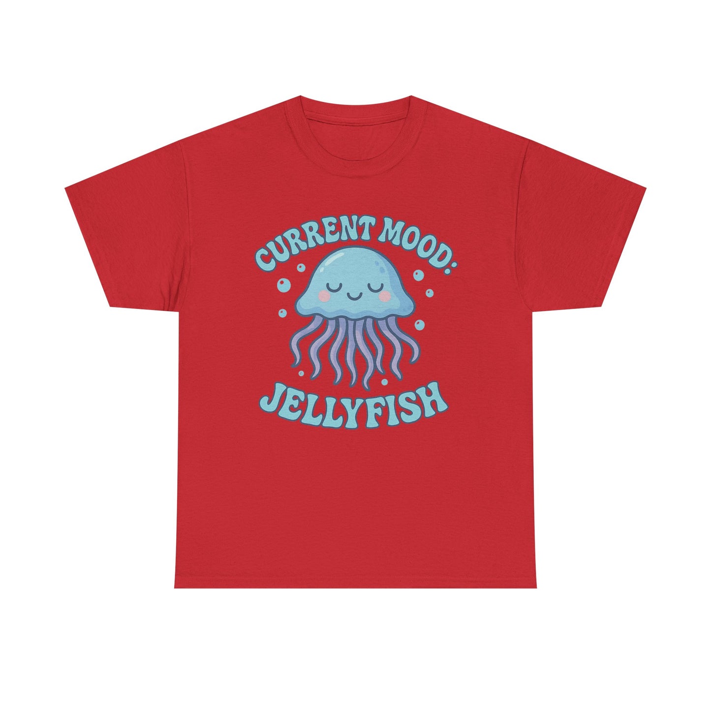 Camiseta de medusas con estado de ánimo actual, lindo diseño de animales marinos en tonos pastel con ambiente oceánico