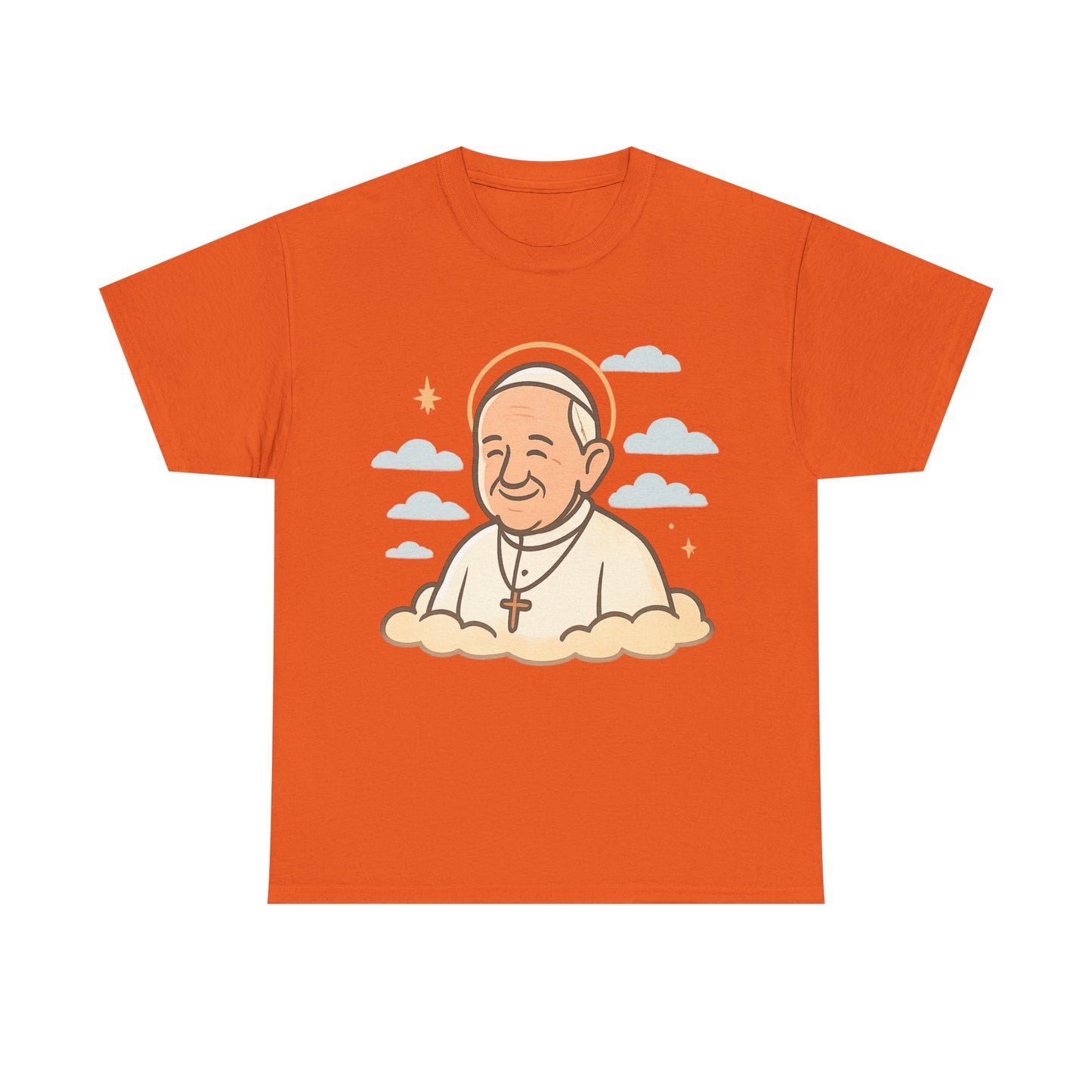 El Papa Francisco celestial en la nube | Ilustración de dibujos animados de homenaje pacífico
