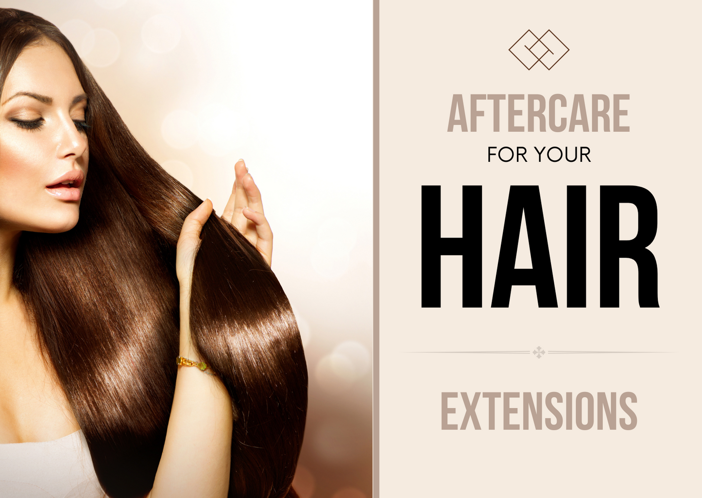 Hair Extensions Care Card Canva Template – Editable Aftercare Card for Clients