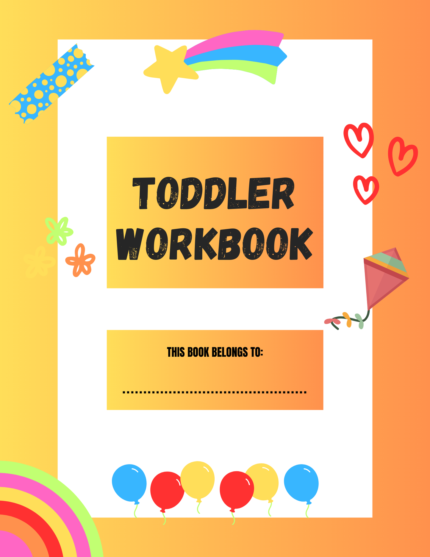 Toddler Workbook Canva Free Editable Template