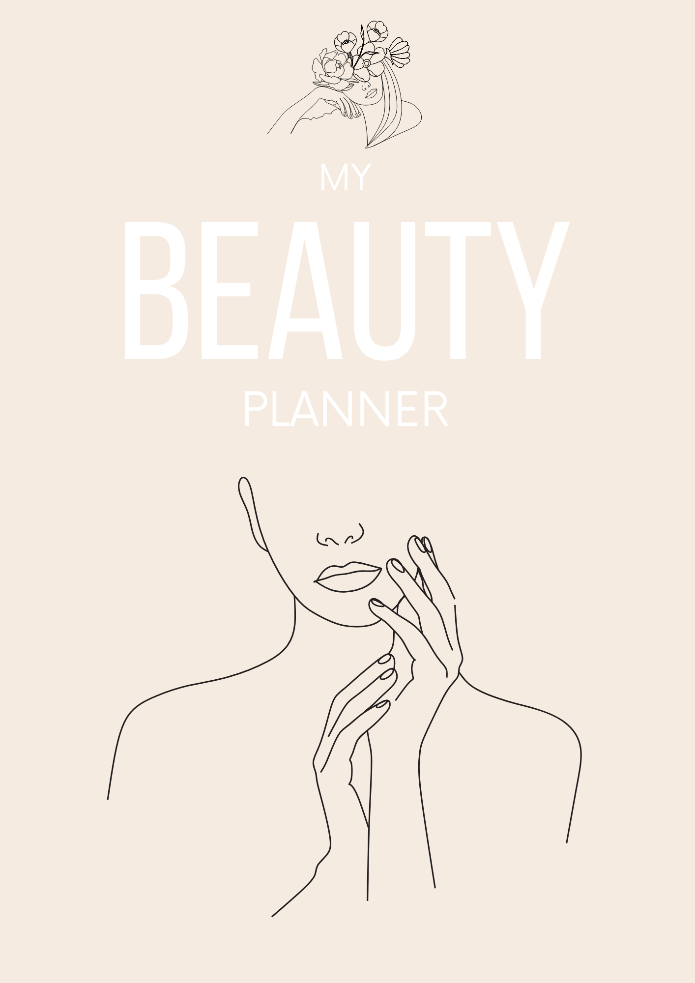 Beauty Planner Editable Canva Template for Skincare Routine