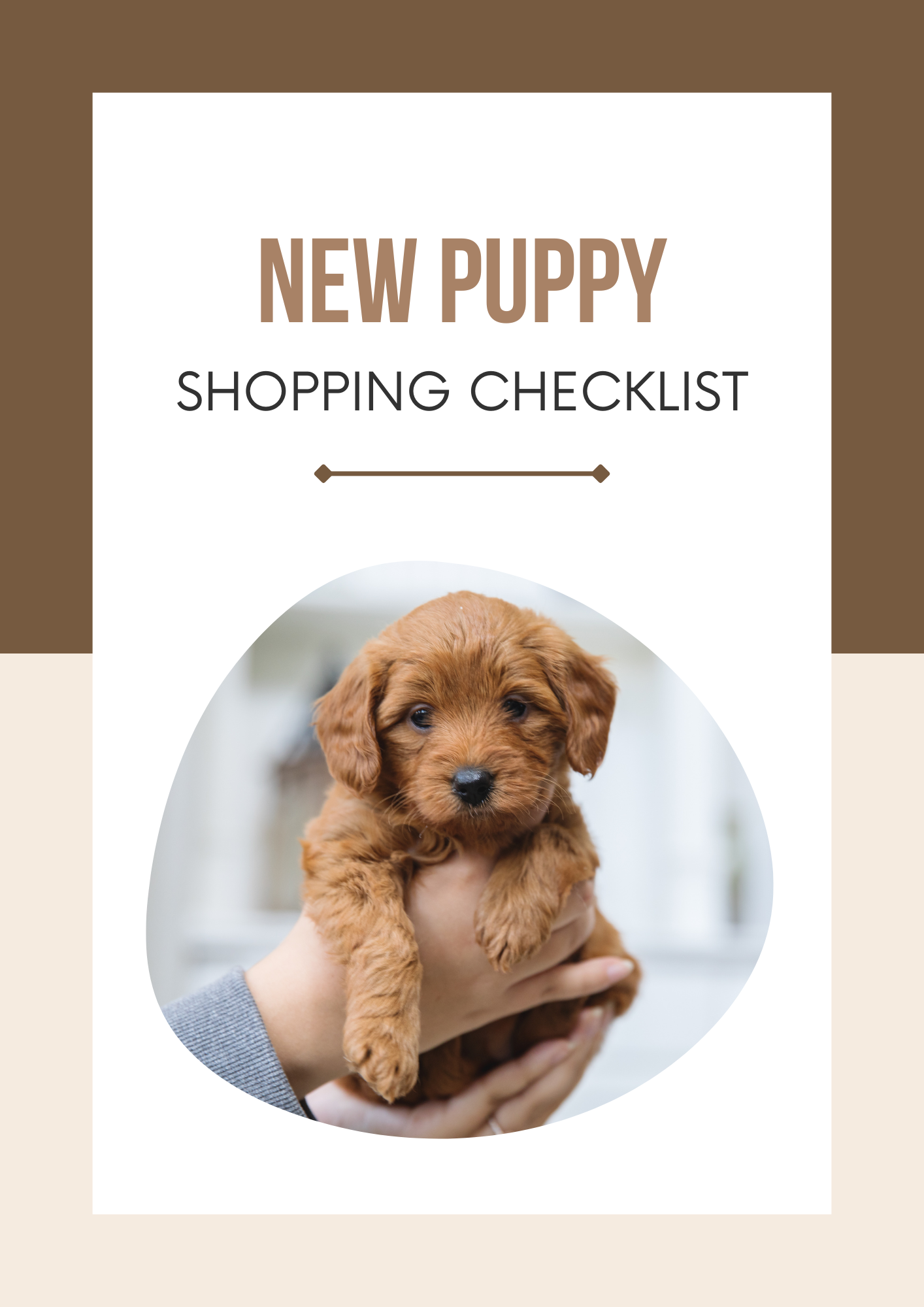New Puppy Shopping Checklist Editable Canva Template for Pet Owners