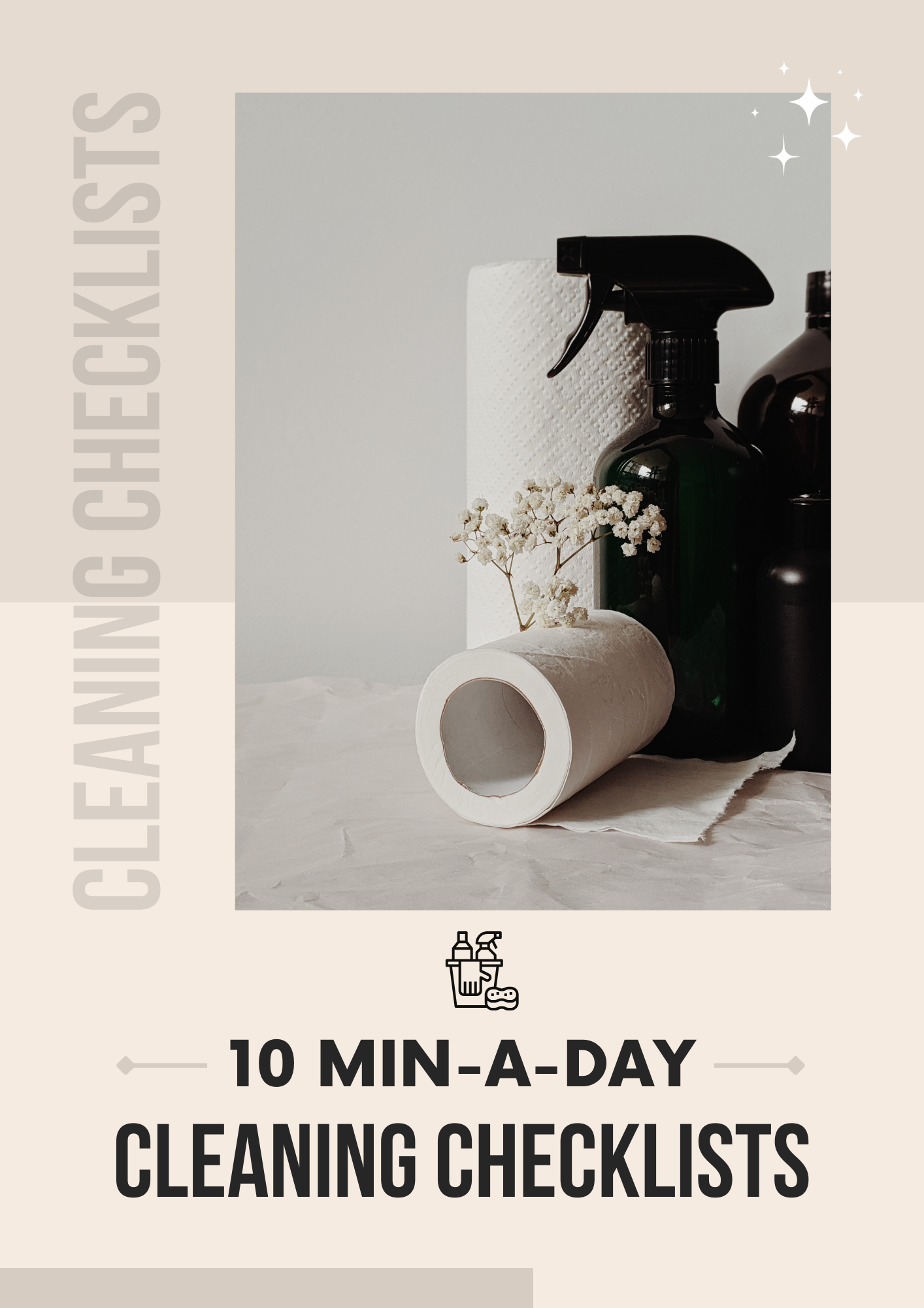 10m a Day Cleaning Checklists Canva Free Editable Template