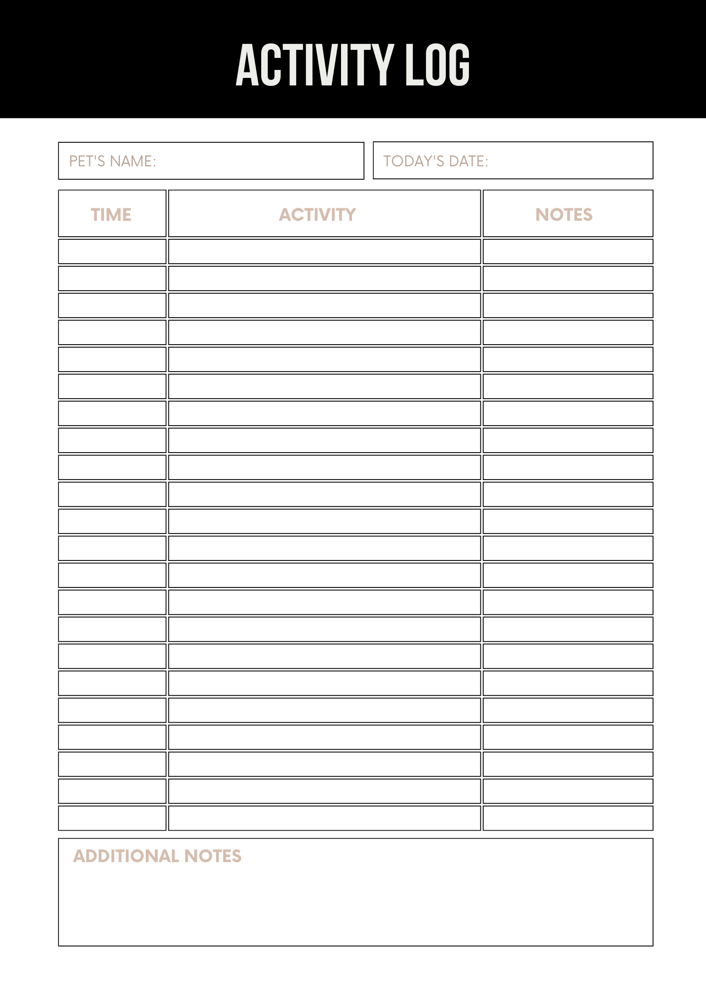 Pet Logs Bundle Editable Canva Template for Dog Owners Tracking