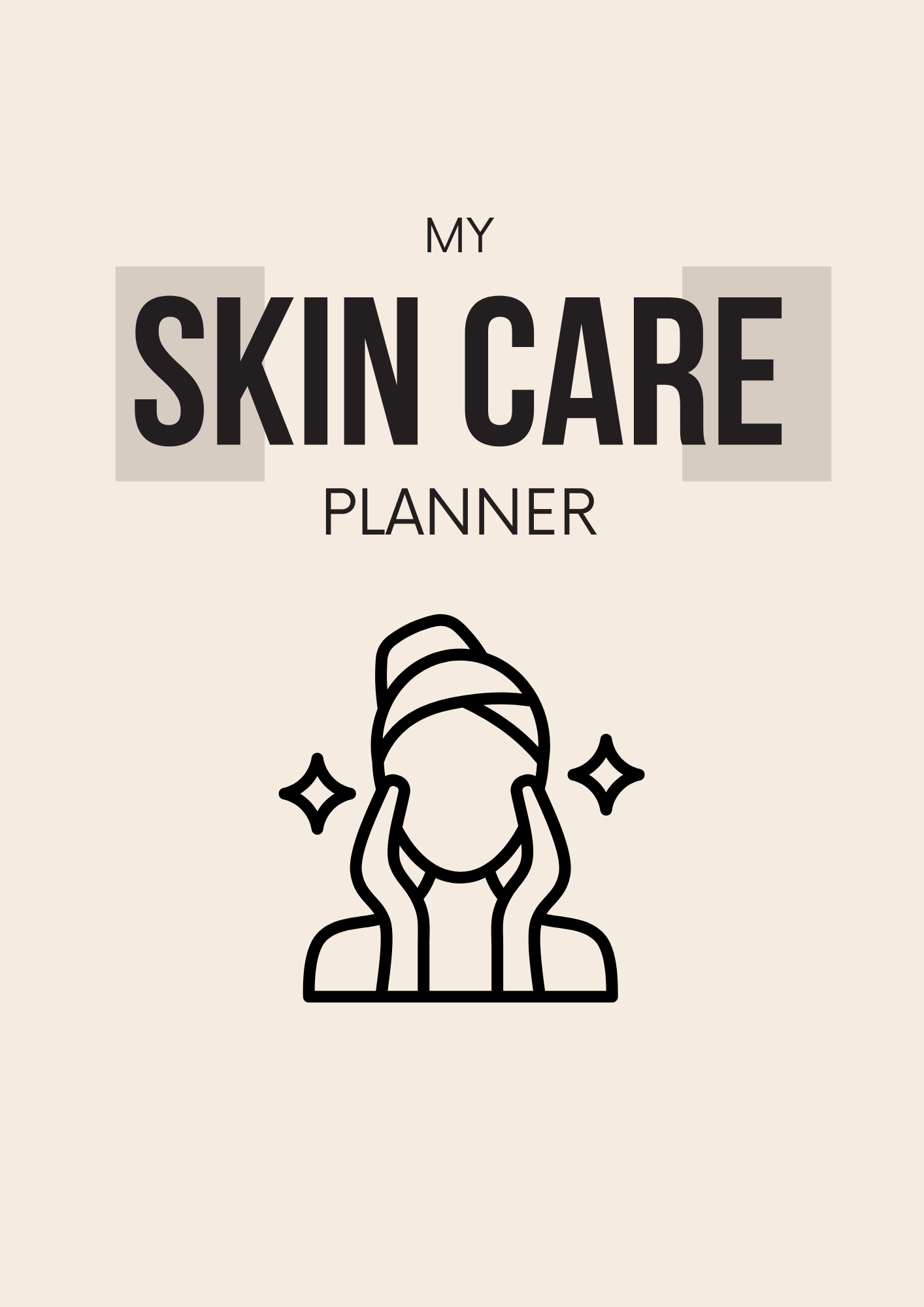 Skin Care Planner Editable Canva Template for Beauty Routines Tracking