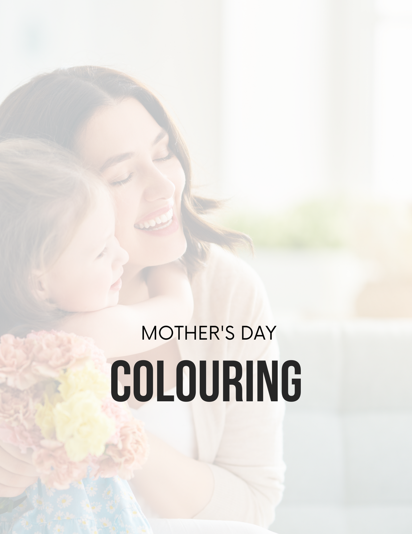 Mothers Day Coloring Book Editable Canva Template for Kids Gifts