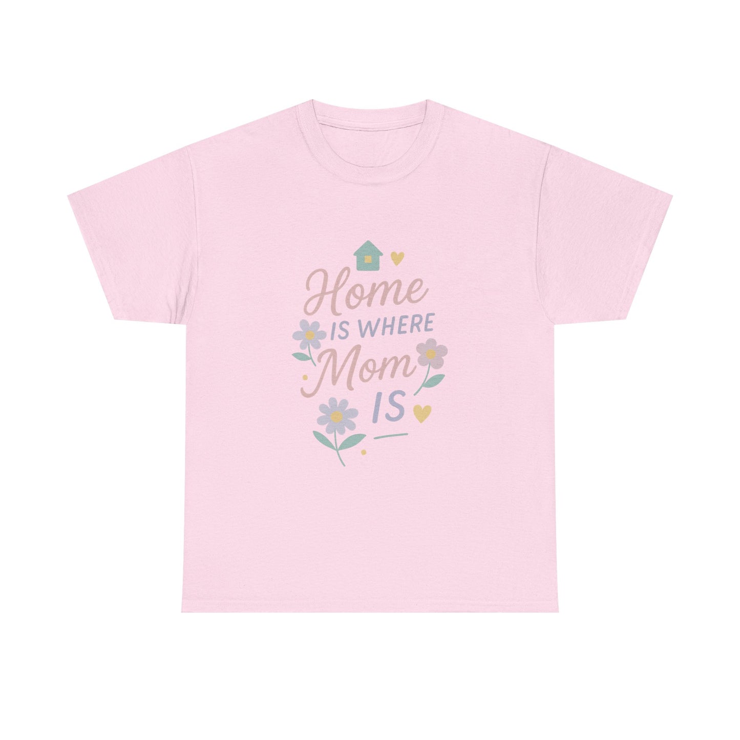 Diseño de arte de pared imprimible con frase "El hogar es donde está mamá" para el Día de la Madre.