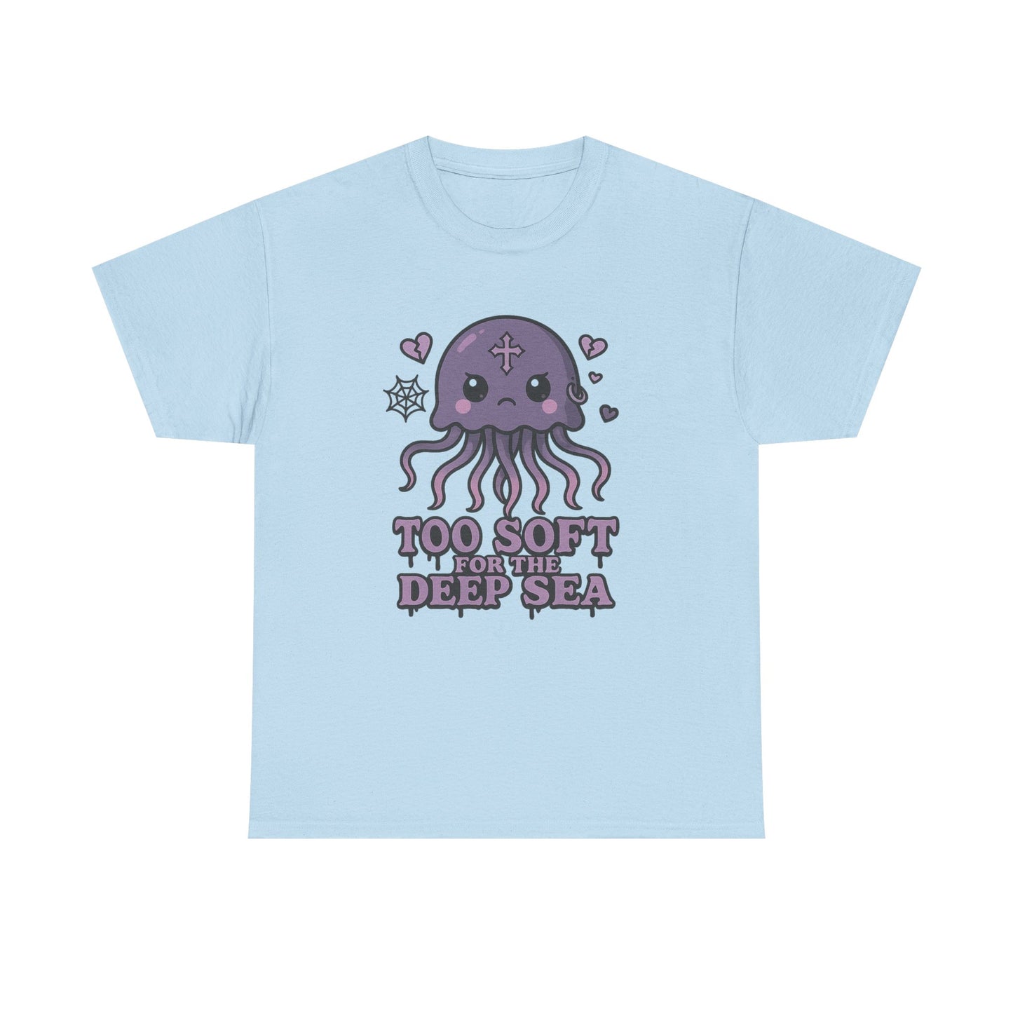 Diseño de camiseta de medusa gótica pastel "Demasiado suave para las profundidades marinas"