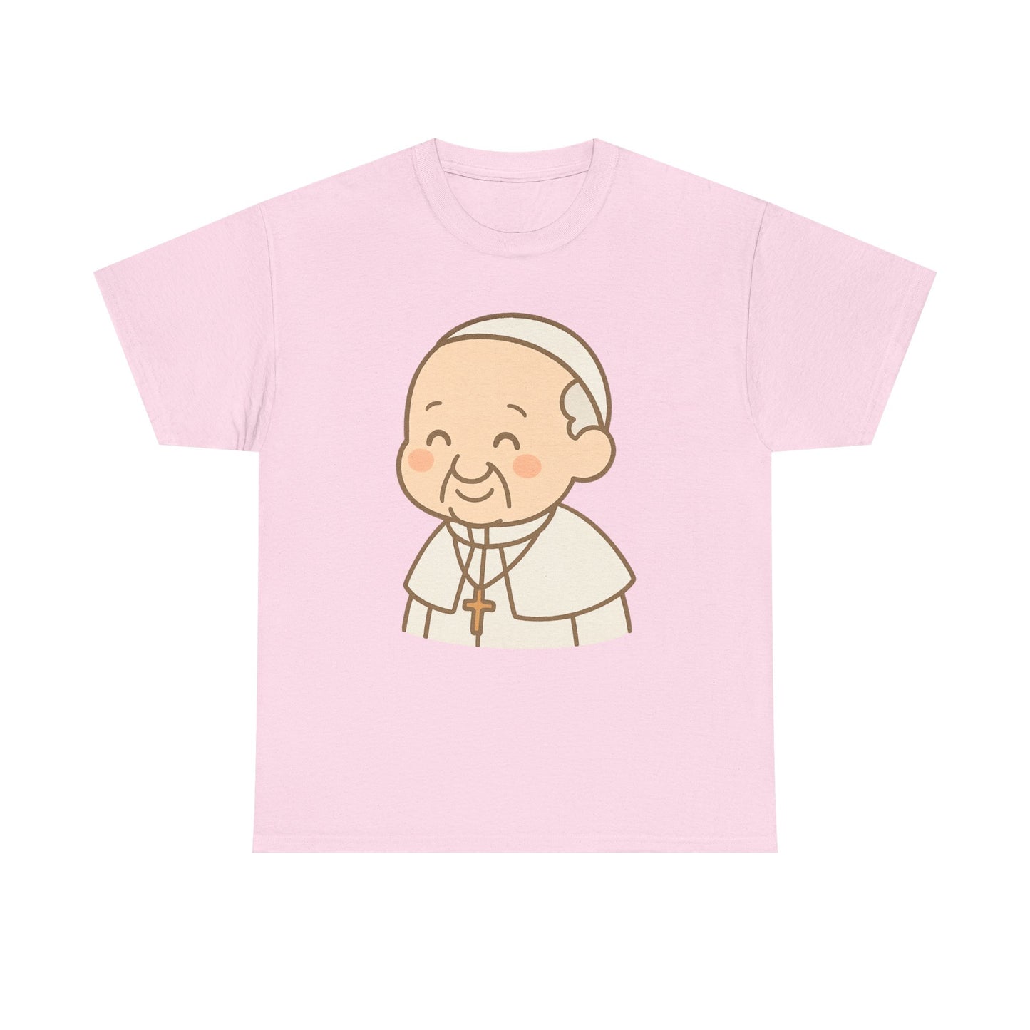 Linda ilustración kawaii del Papa Francisco | Arte transparente en tonos pastel pacíficos