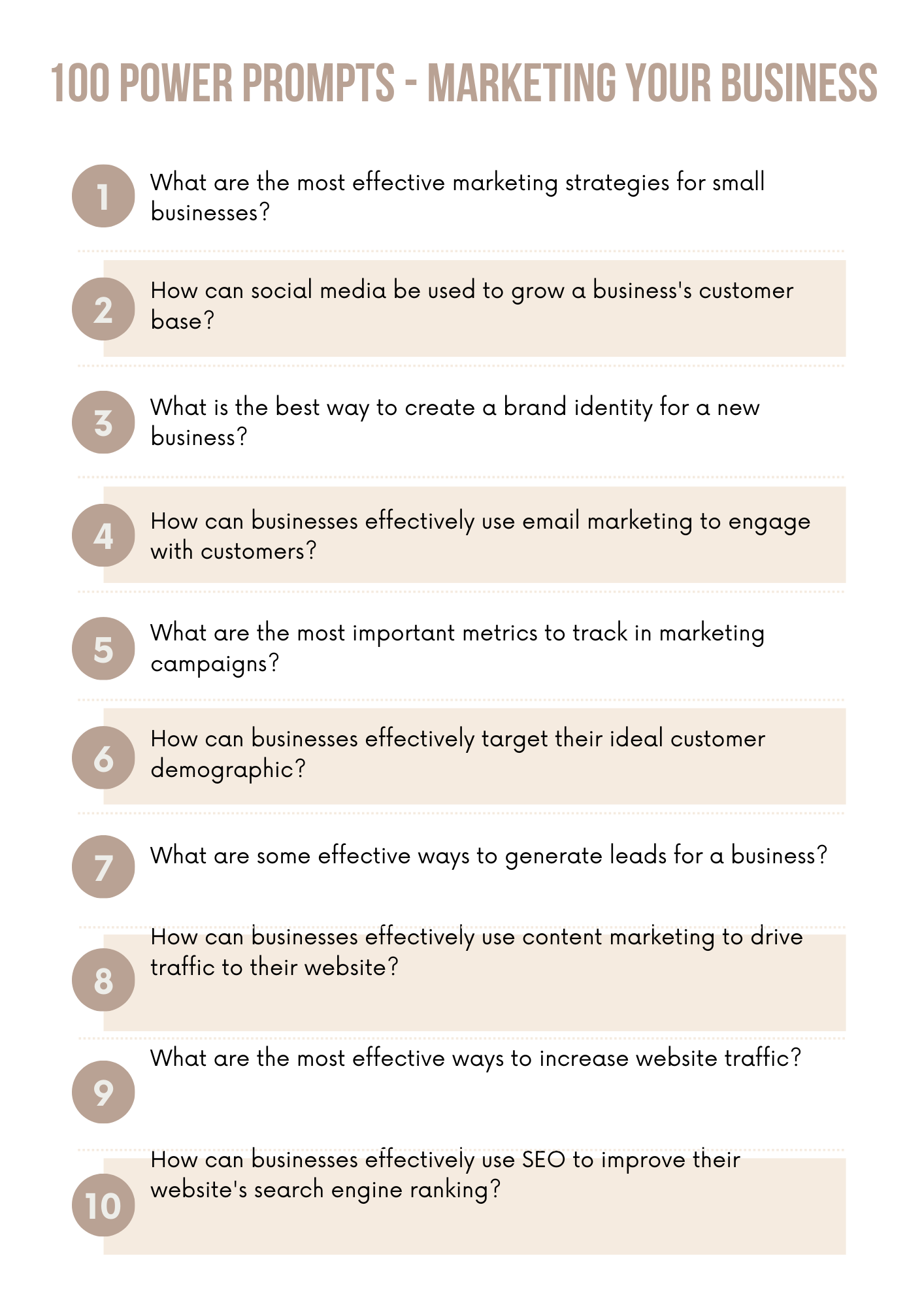 ChatGPT Power Prompts for Marketing Your Business Effective Marketing Strategies