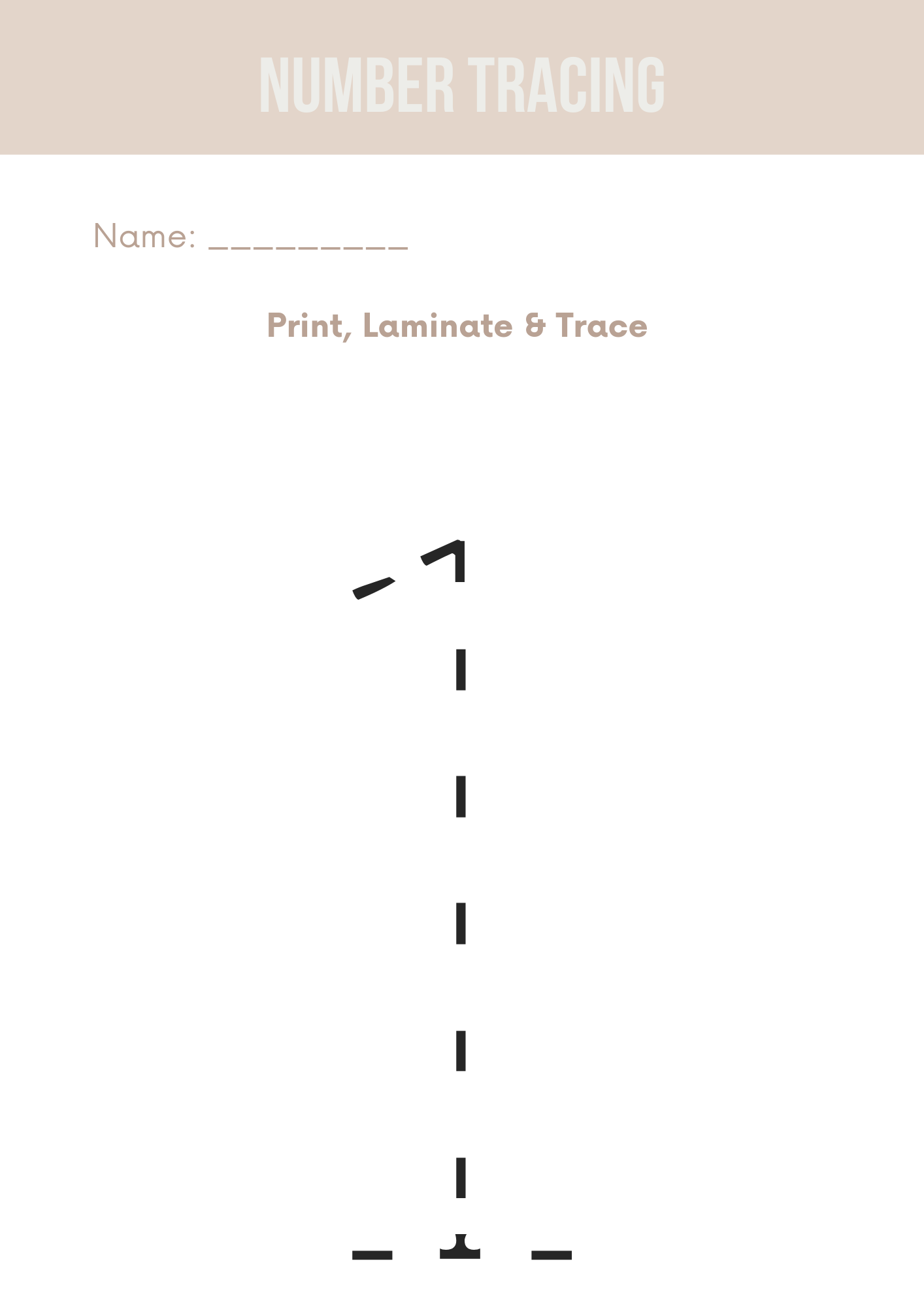 Number Tracing Workbook Editable Canva Free Template for Kids Learning