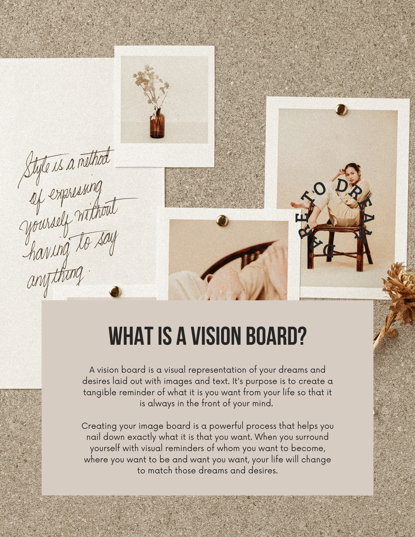 Vision Board Workbook Editable Canva Template for Goal Setting Success
