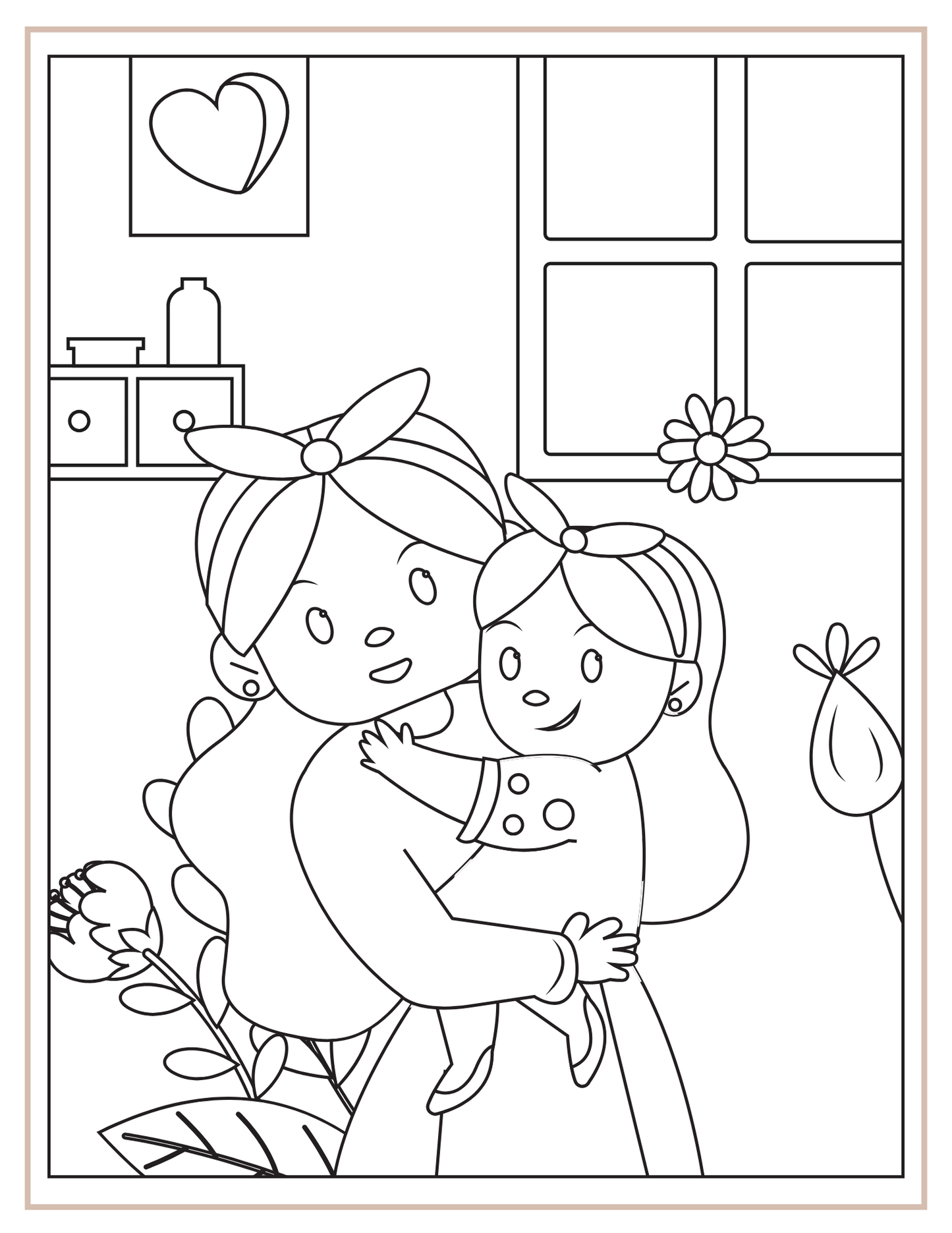 Mothers Day Coloring Book Editable Canva Template for Kids Gifts