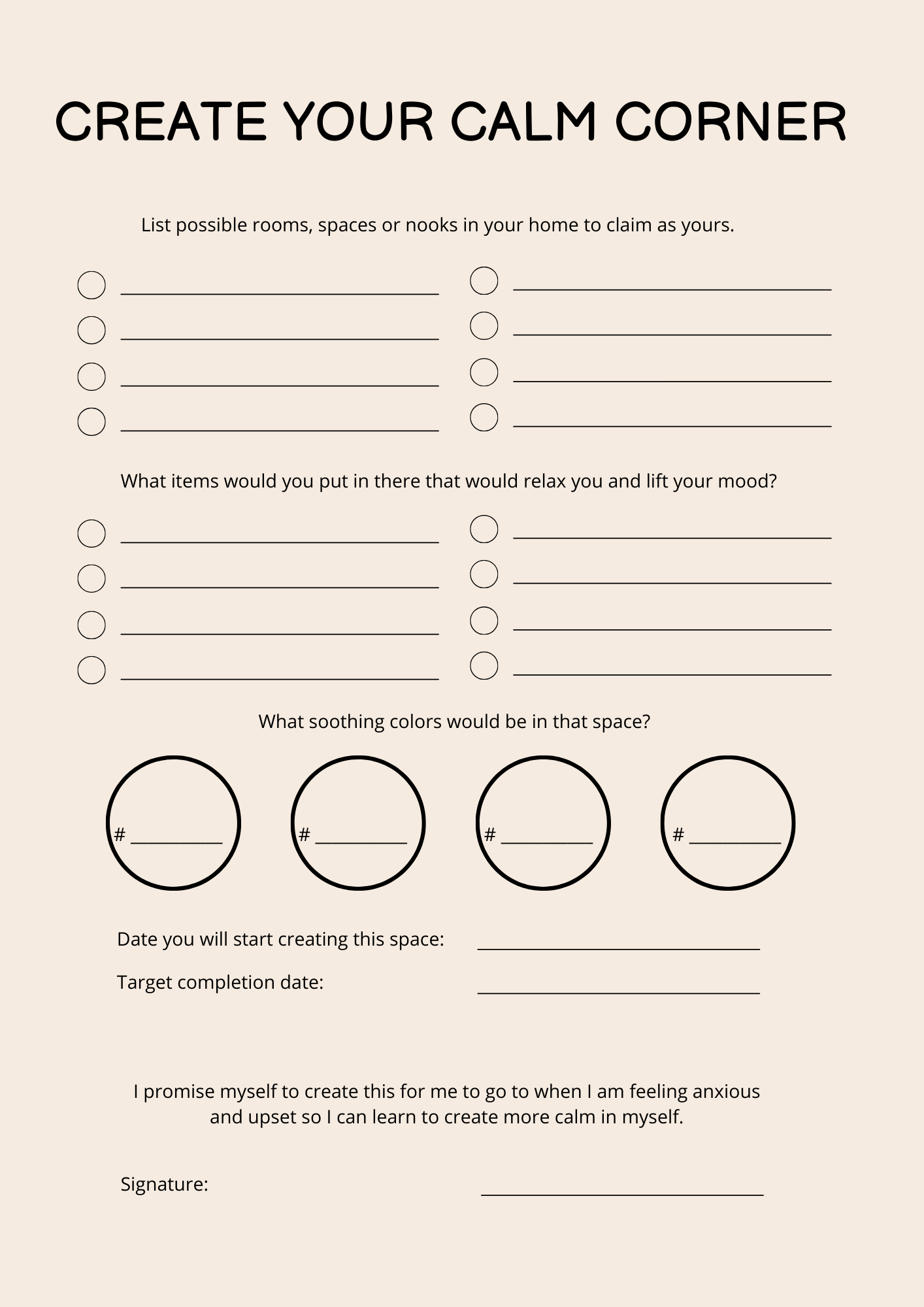 Calming Your Mind Editable Canva Template for Mindfulness and Relaxation