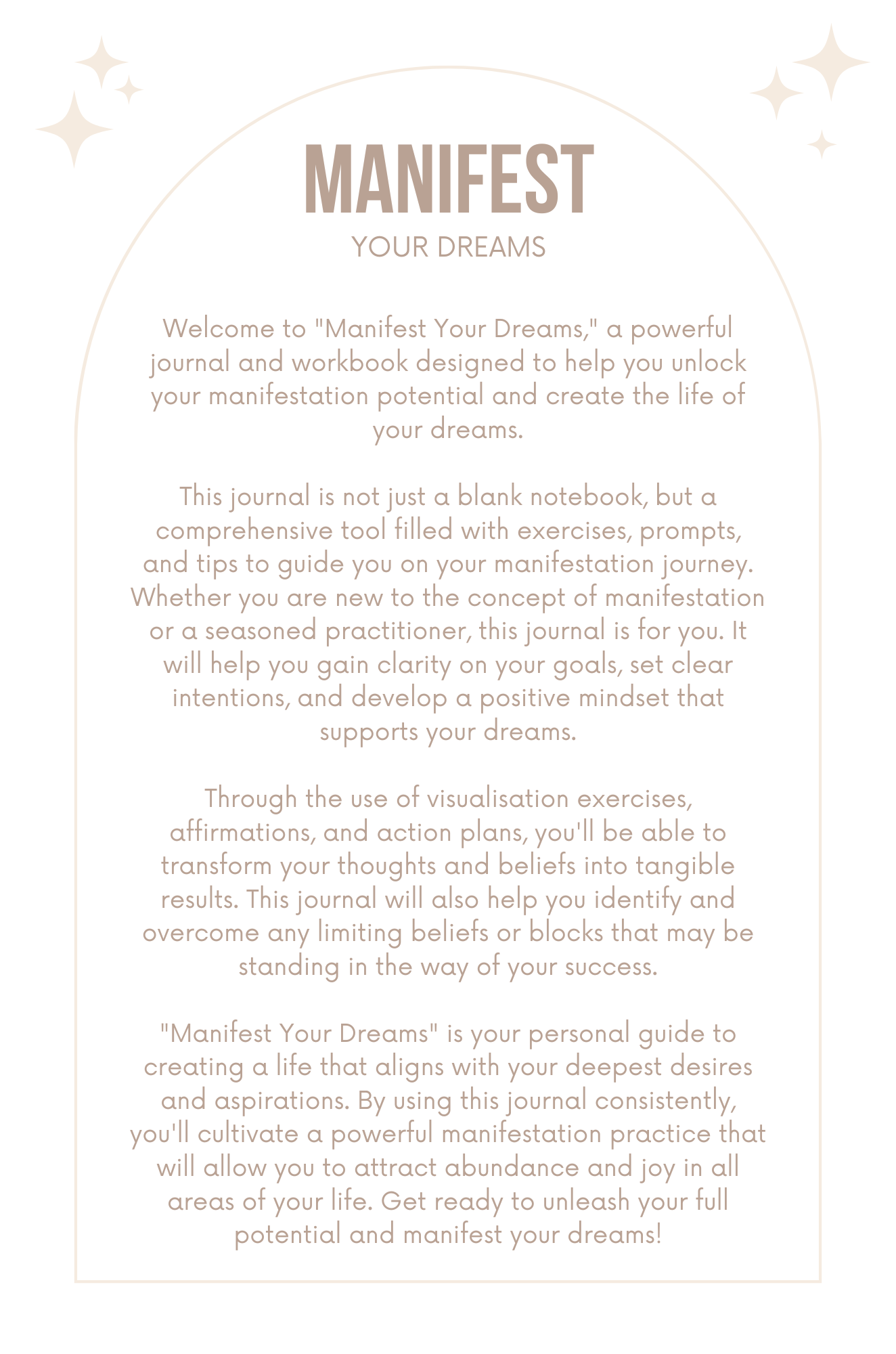 Manifestation Workbook Editable Canva Template for Law of Attraction Success