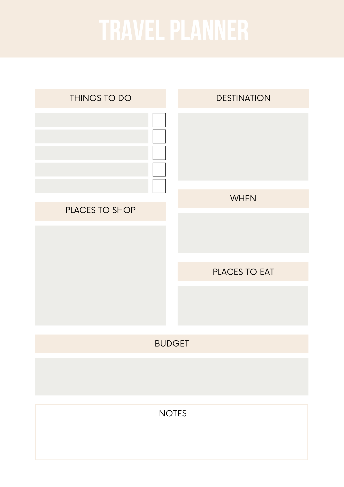 Travel Planner Canva Free Editable Template