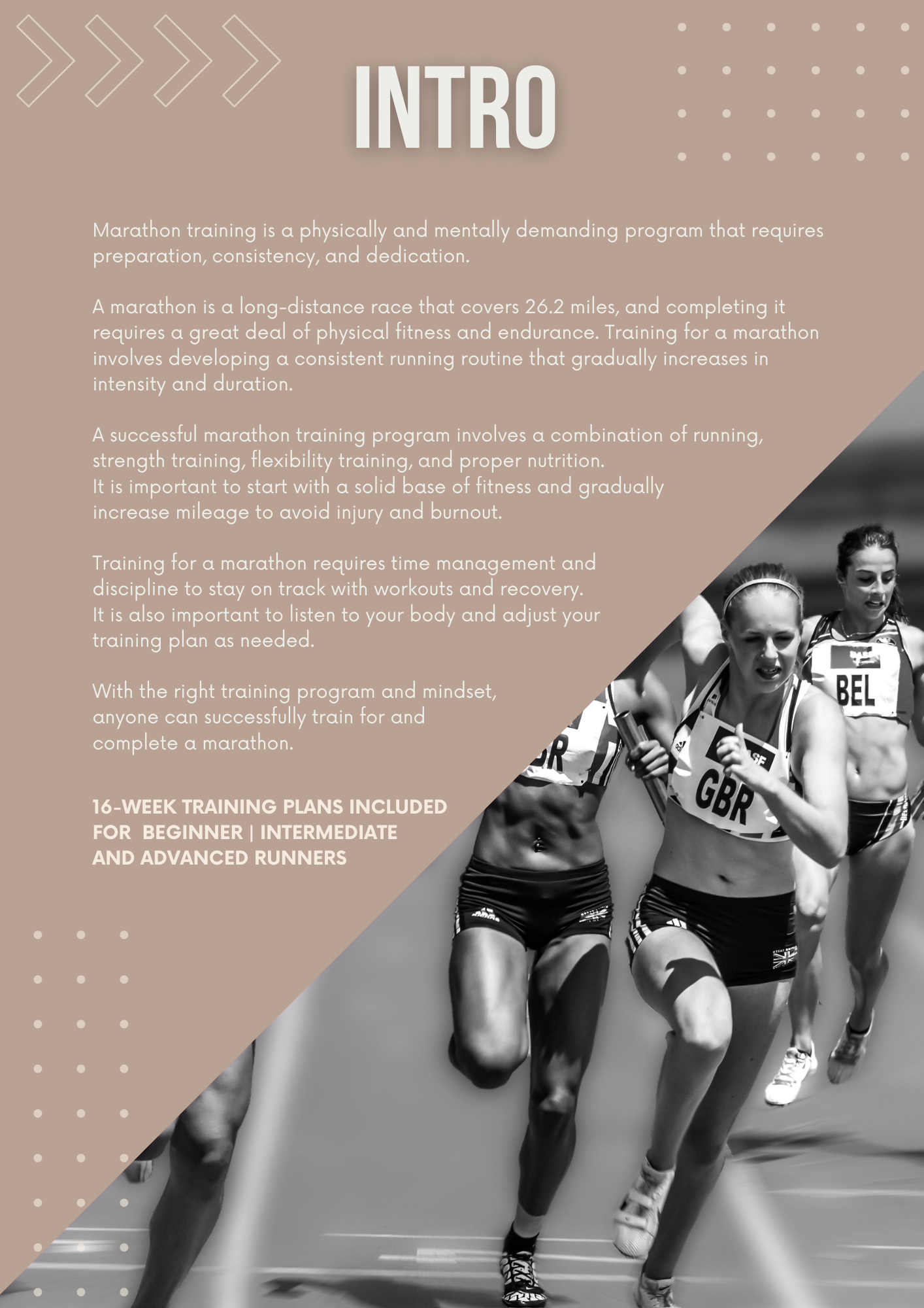 Marathon Training Guide Editable Canva Template for Runners Success