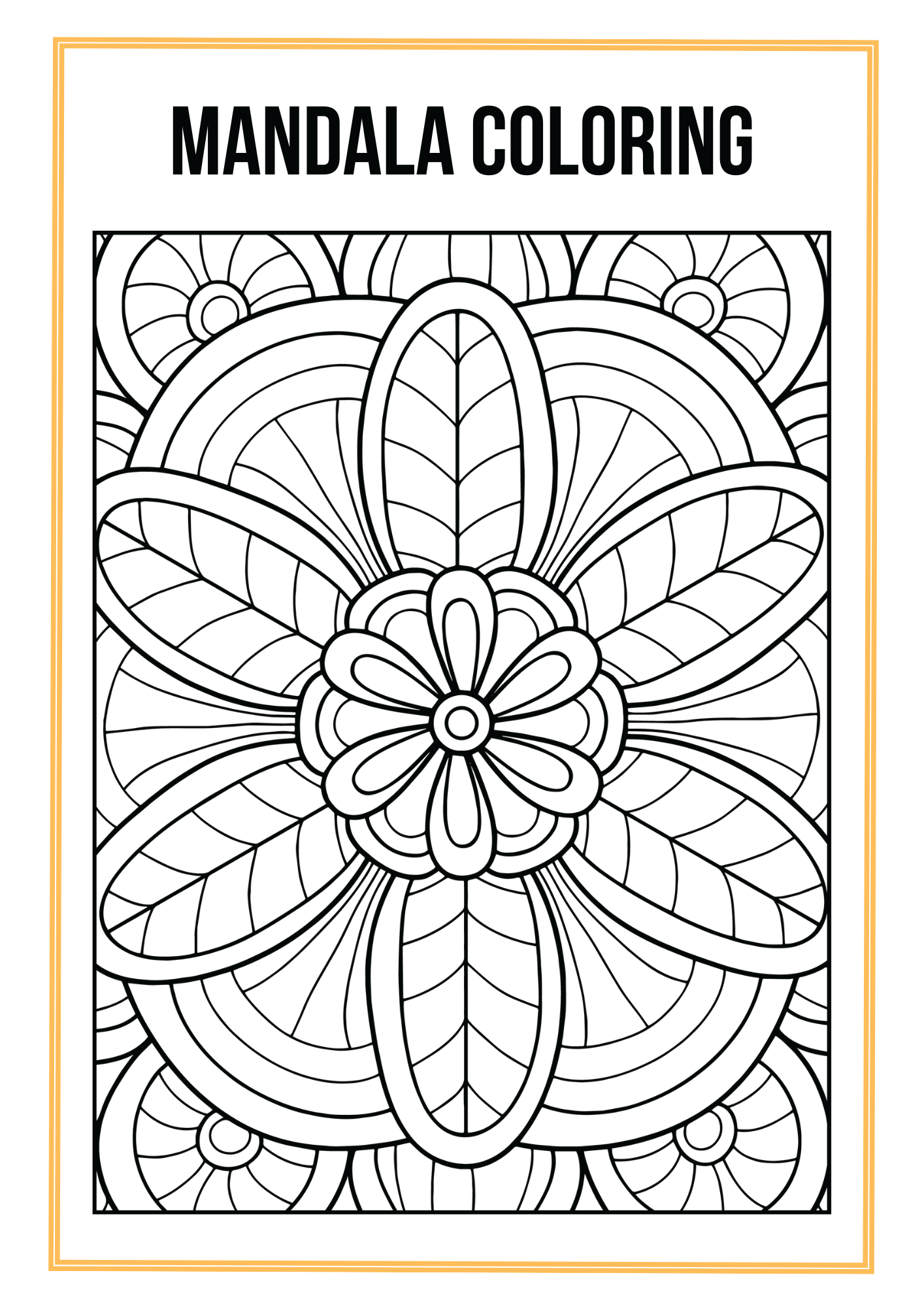 Mandala Coloring Worksheet Set Editable Canva Template for Relaxation