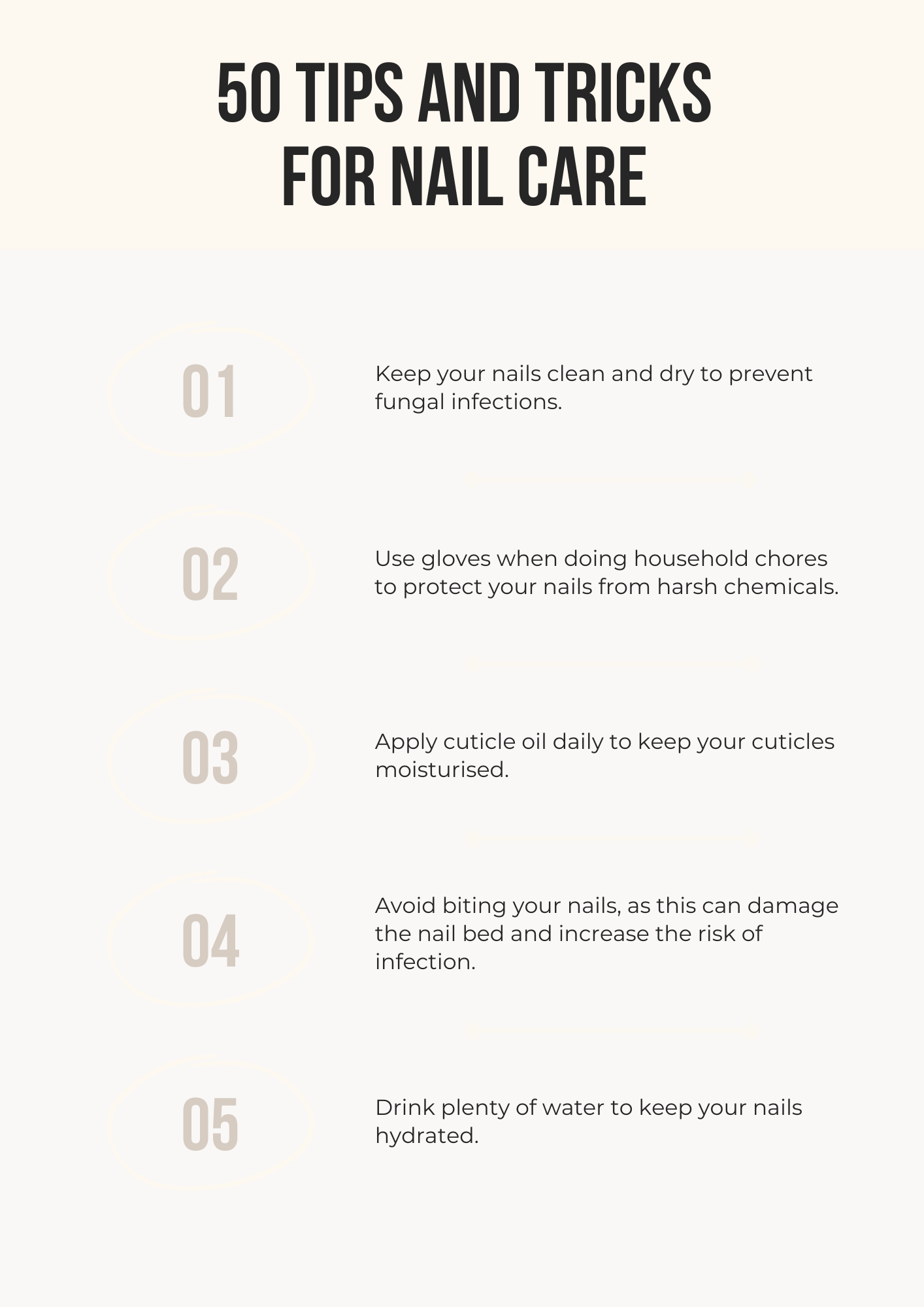 50 Tips Tricks for Nail Care Editable Canva Template Beauty Salons