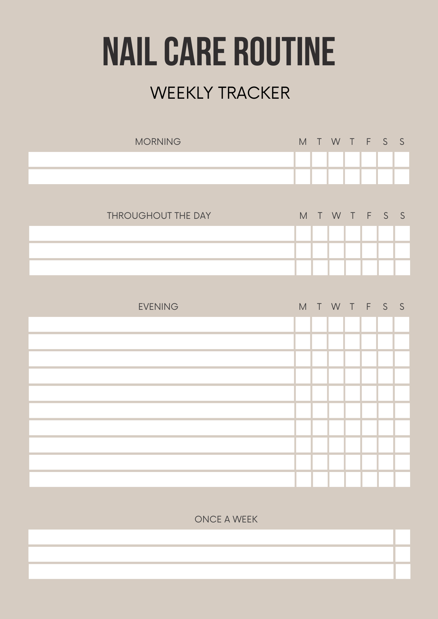 Nail Care Routine Tracker Template Canva Editable