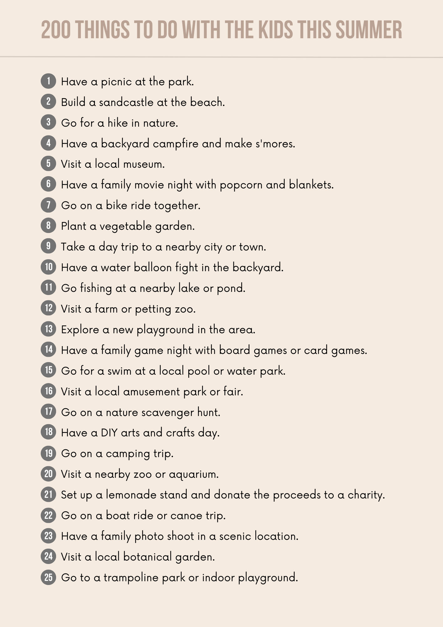 Things To Do With Kids This Summer