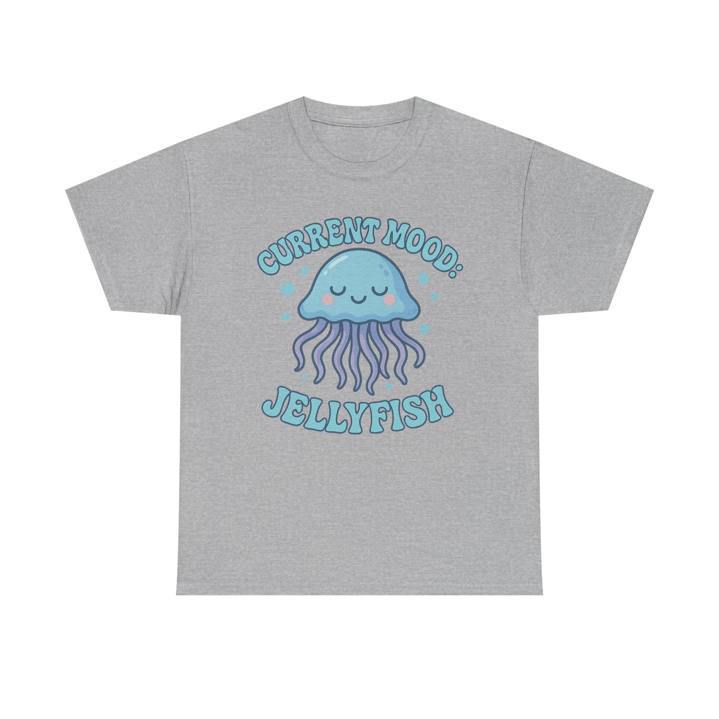Camiseta de medusas con estado de ánimo actual, lindo diseño de animales marinos en tonos pastel con ambiente oceánico