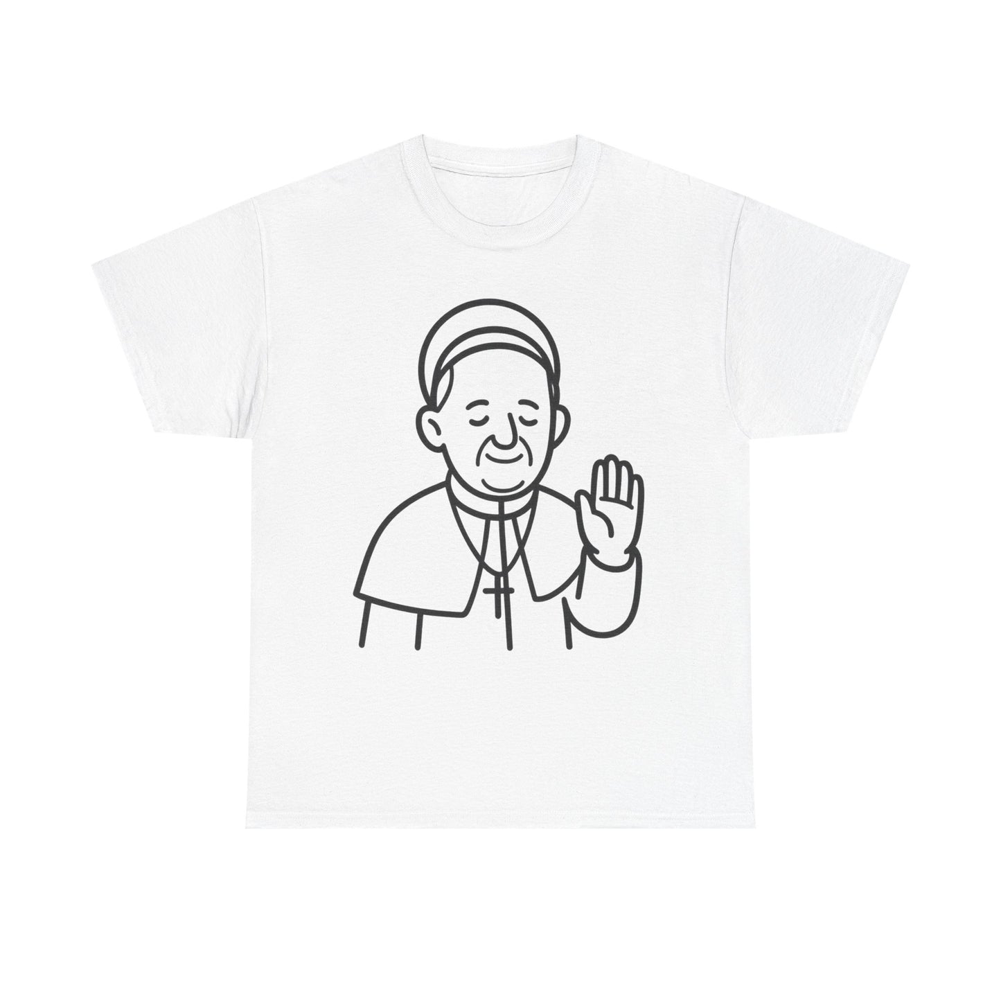 Bendición del Papa Francisco con arte lineal minimalista | Diseño de contorno transparente