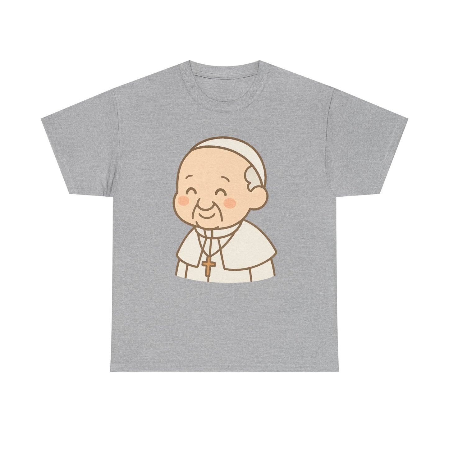 Linda ilustración kawaii del Papa Francisco | Arte transparente en tonos pastel pacíficos