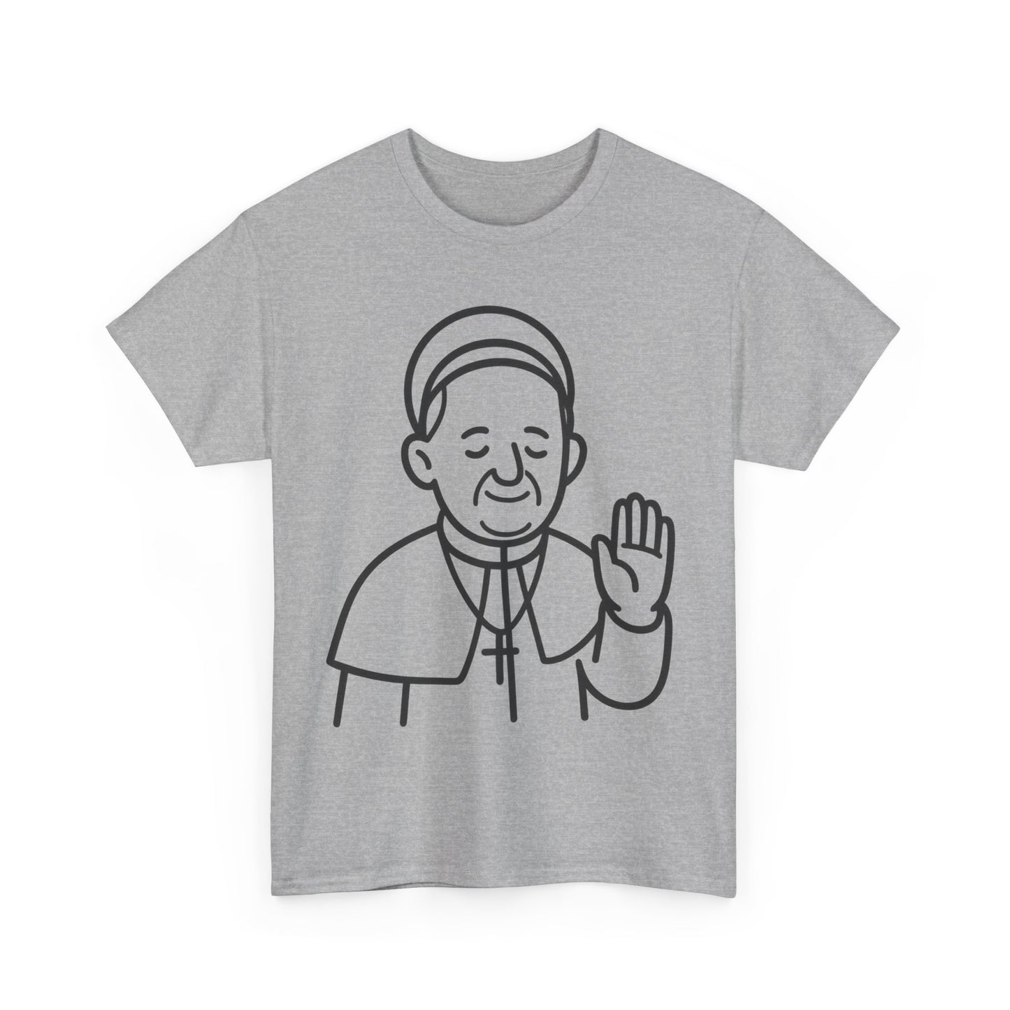 Bendición del Papa Francisco con arte lineal minimalista | Diseño de contorno transparente