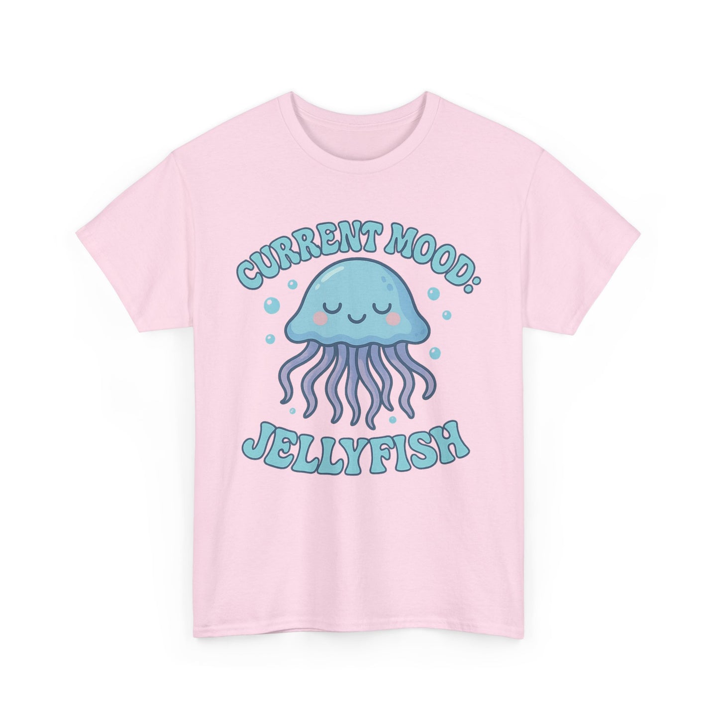 Camiseta de medusas con estado de ánimo actual, lindo diseño de animales marinos en tonos pastel con ambiente oceánico