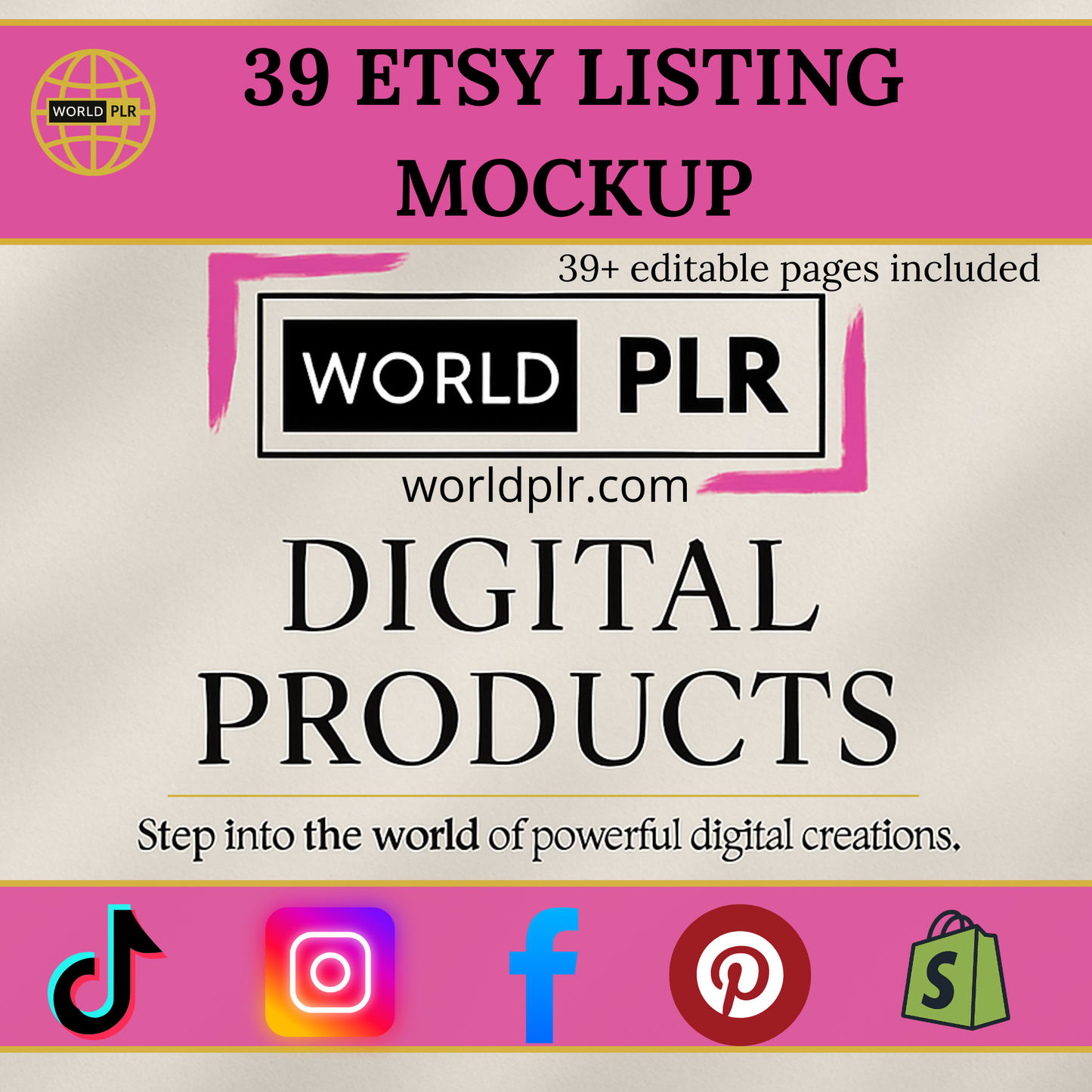 Etsy Listing Mockups Editable Canva Template for Product Photos