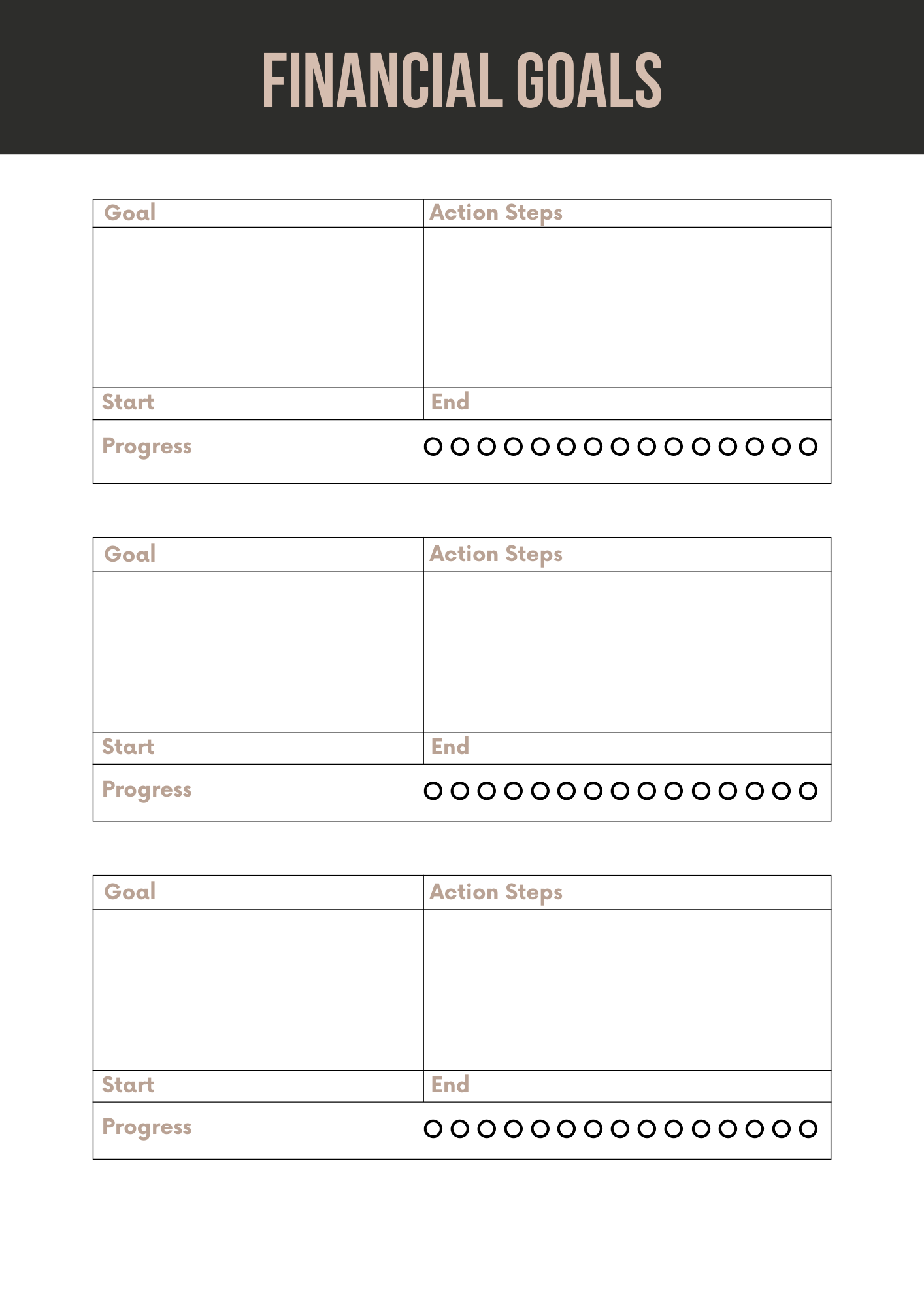 Financial Planner Editable Canva Template for Budget Management Success