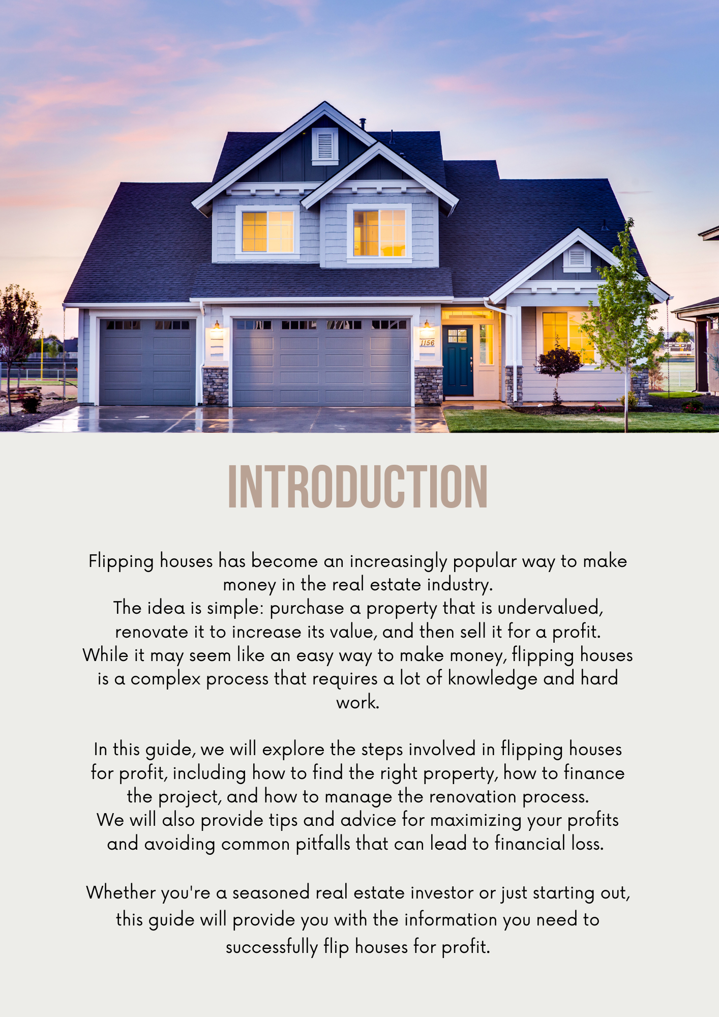 E-book Guide to Flipping Houses for Profit