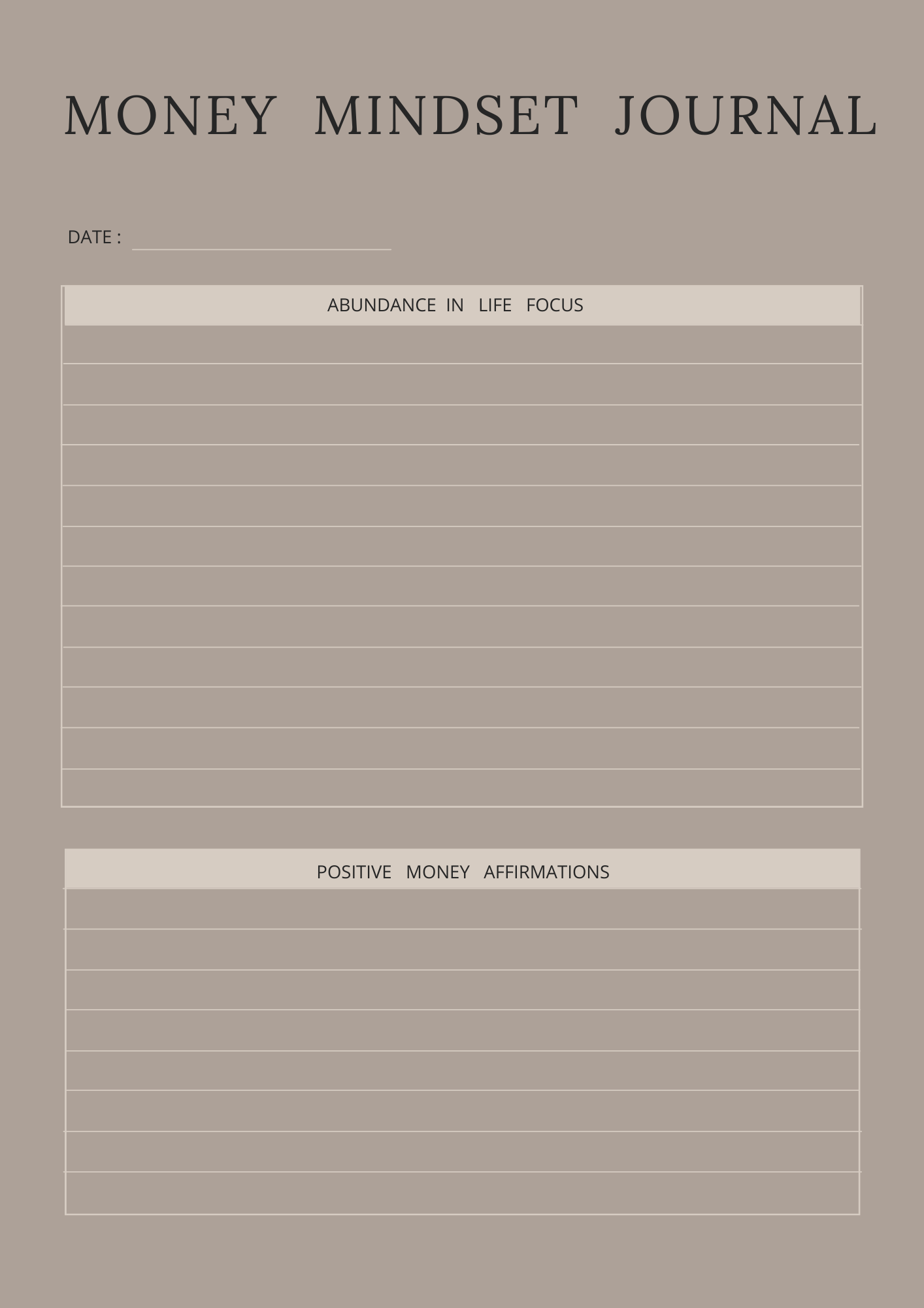 Money Mindset Editable Canva Template for Financial Growth Success