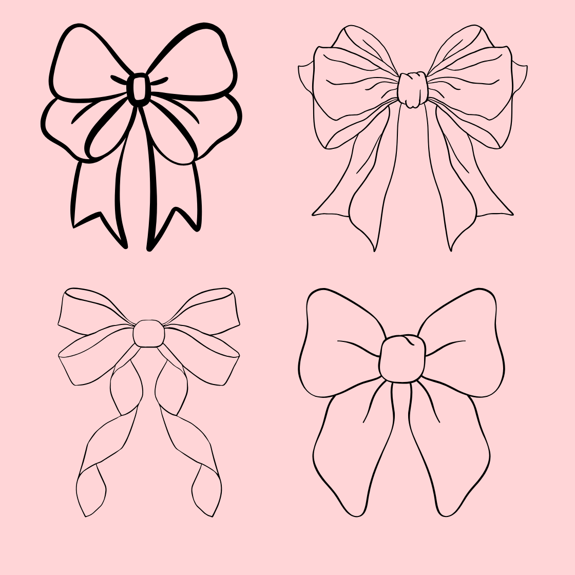 Messy Coquette Bows – Editable Canva Elements & PNG | Feminine Aesthetic Clipart