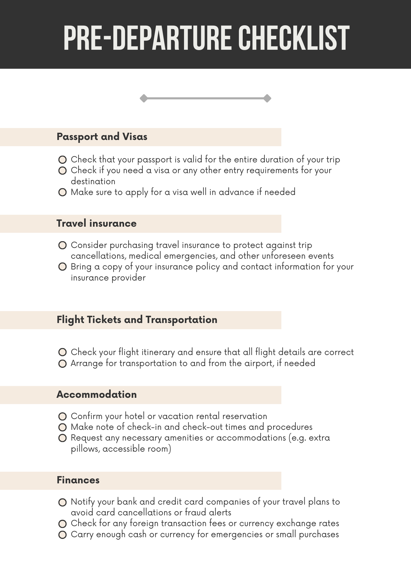 Travel Checklists Template for Easy Trip Planning