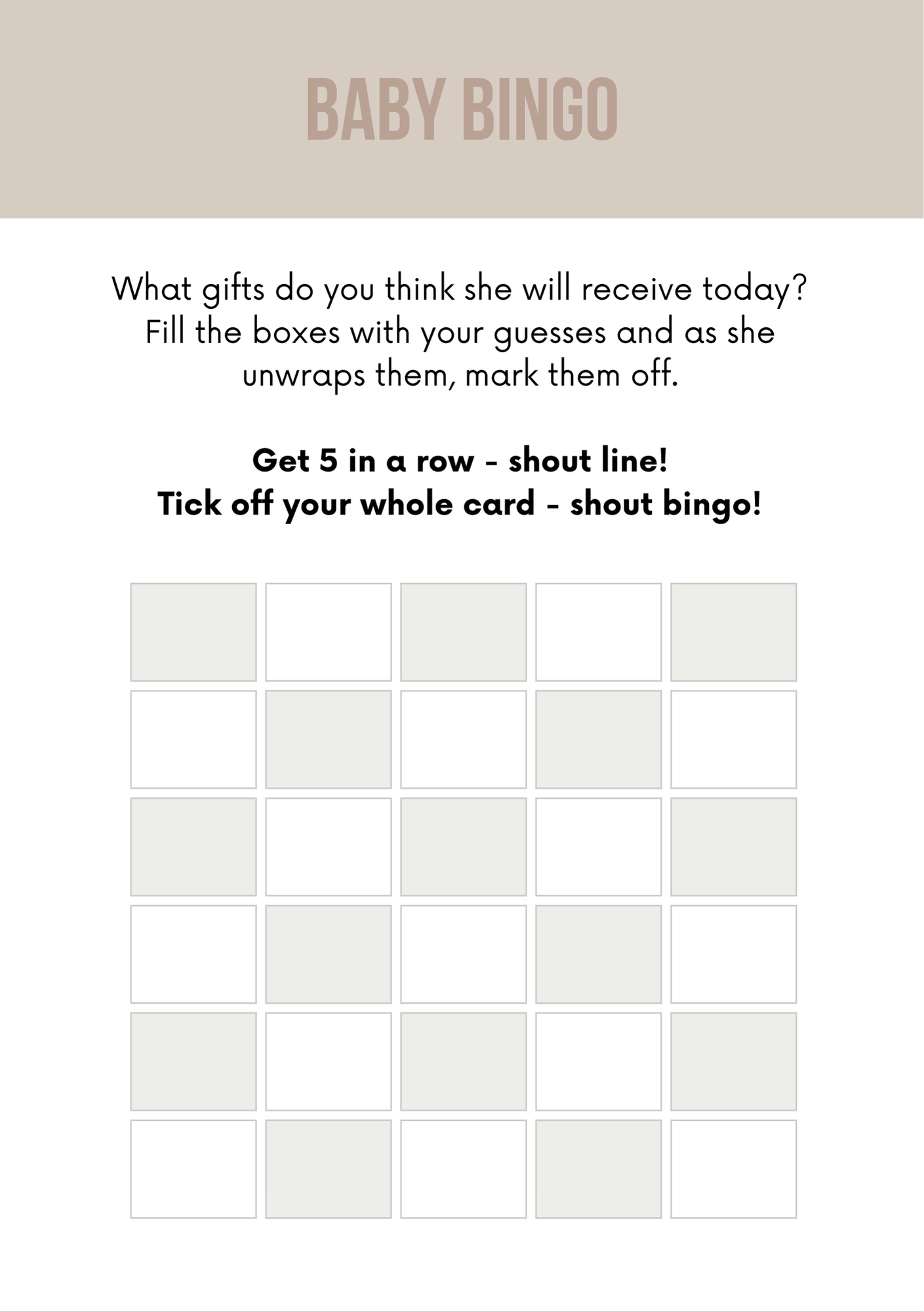 Baby Shower Games & Answers