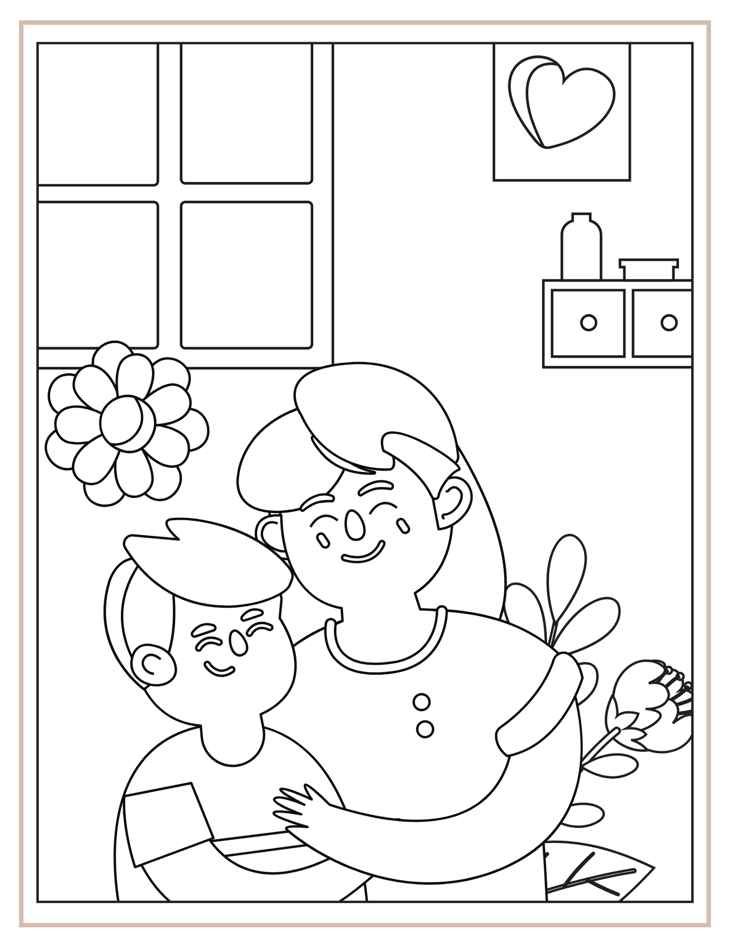 Mothers Day Coloring Book Editable Canva Template for Kids Gifts