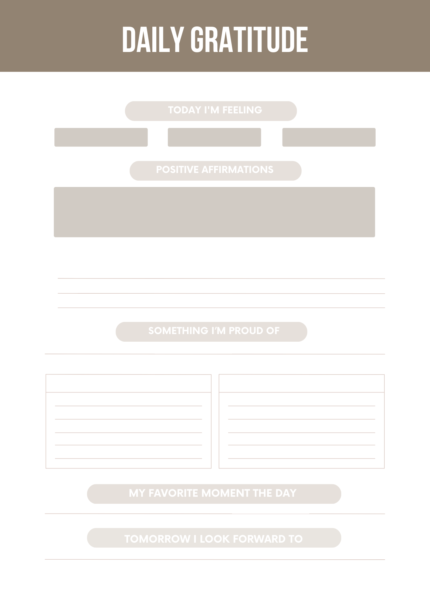 Canva Gratitude Journal Template Free Editable and Printable Design