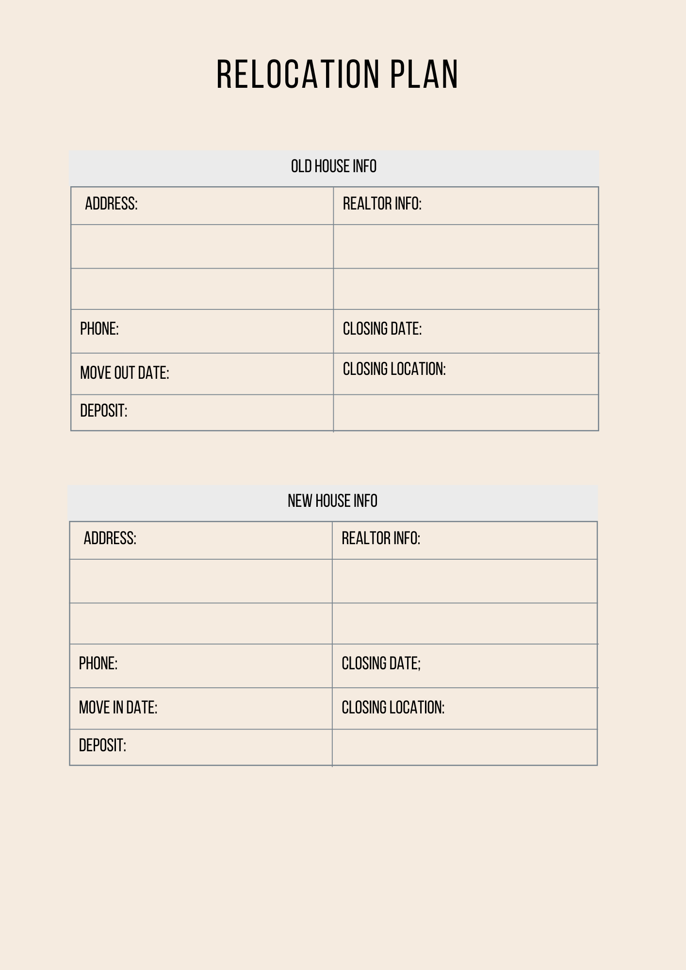 Relocation Planner Canva Free Editable Template