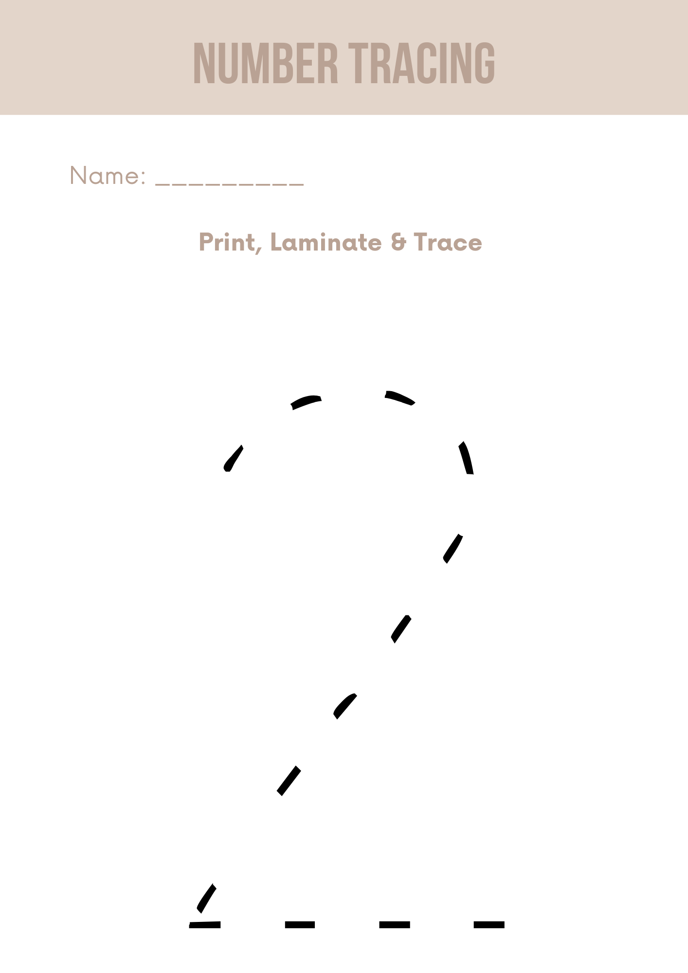 Number Tracing Workbook Editable Canva Free Template for Kids Learning